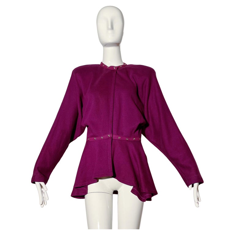 Norma Kamali Purple Sweatshirt Blouse  For Sale