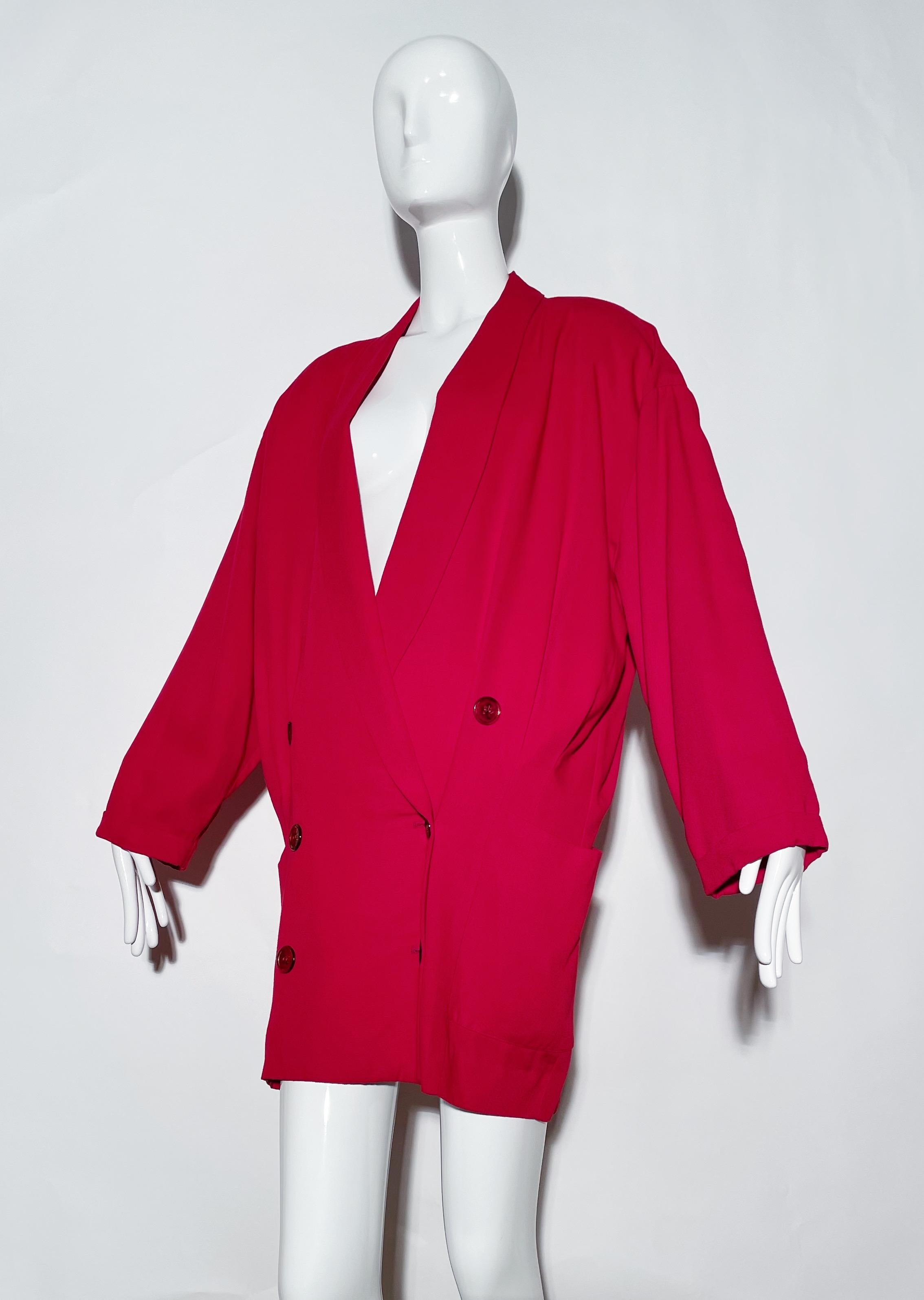 Norma Kamali Red Blazer Dress For Sale 2
