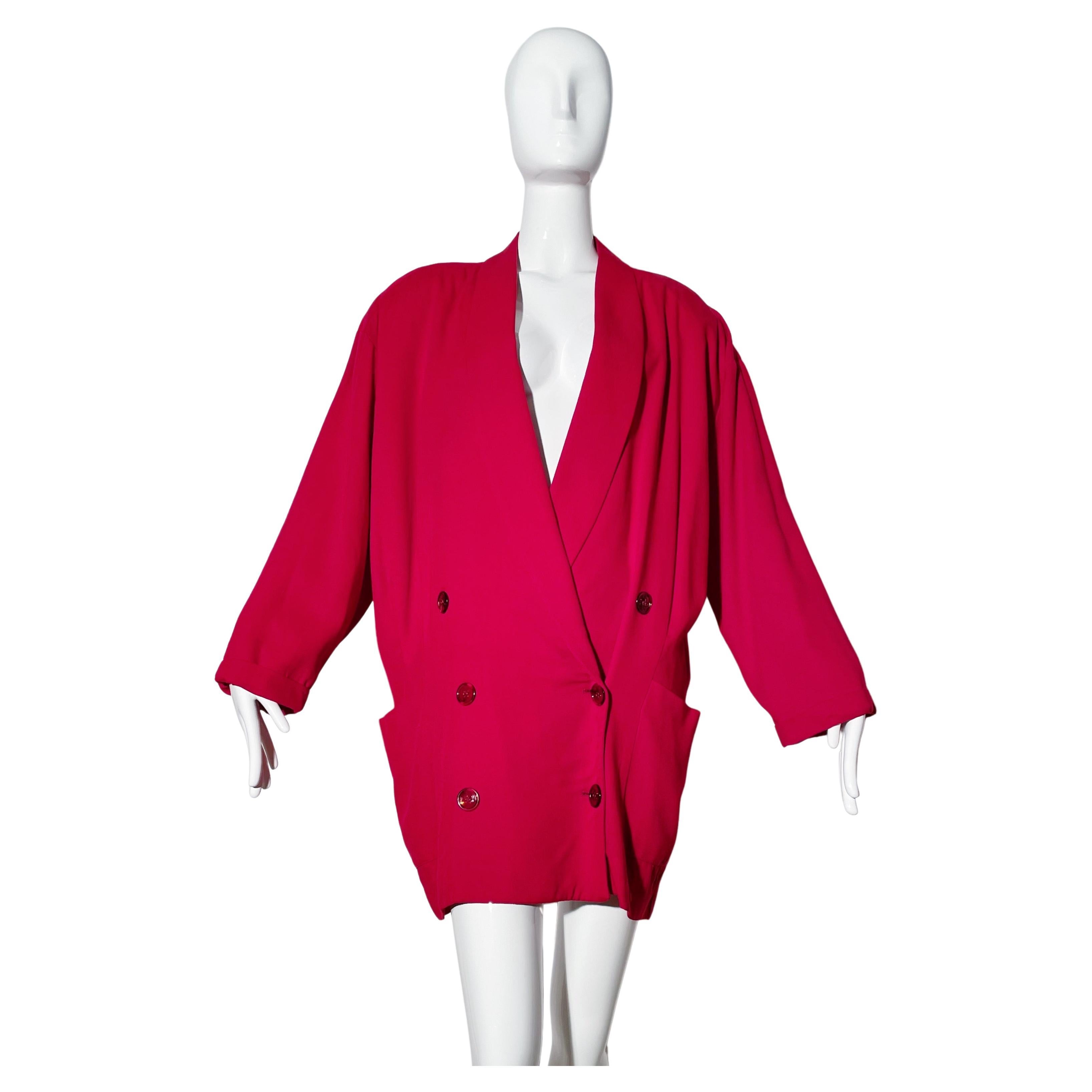 Norma Kamali Red Blazer Dress For Sale