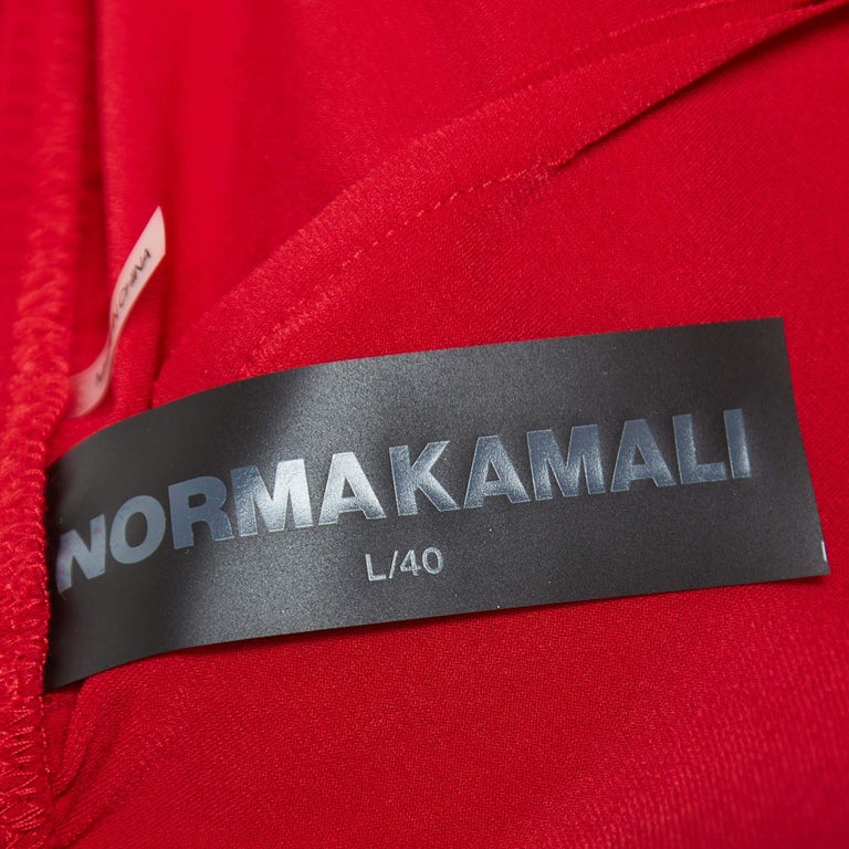Norma Kamali Red Jersey Off-Shoulder Fishtail Gown L at 1stDibs