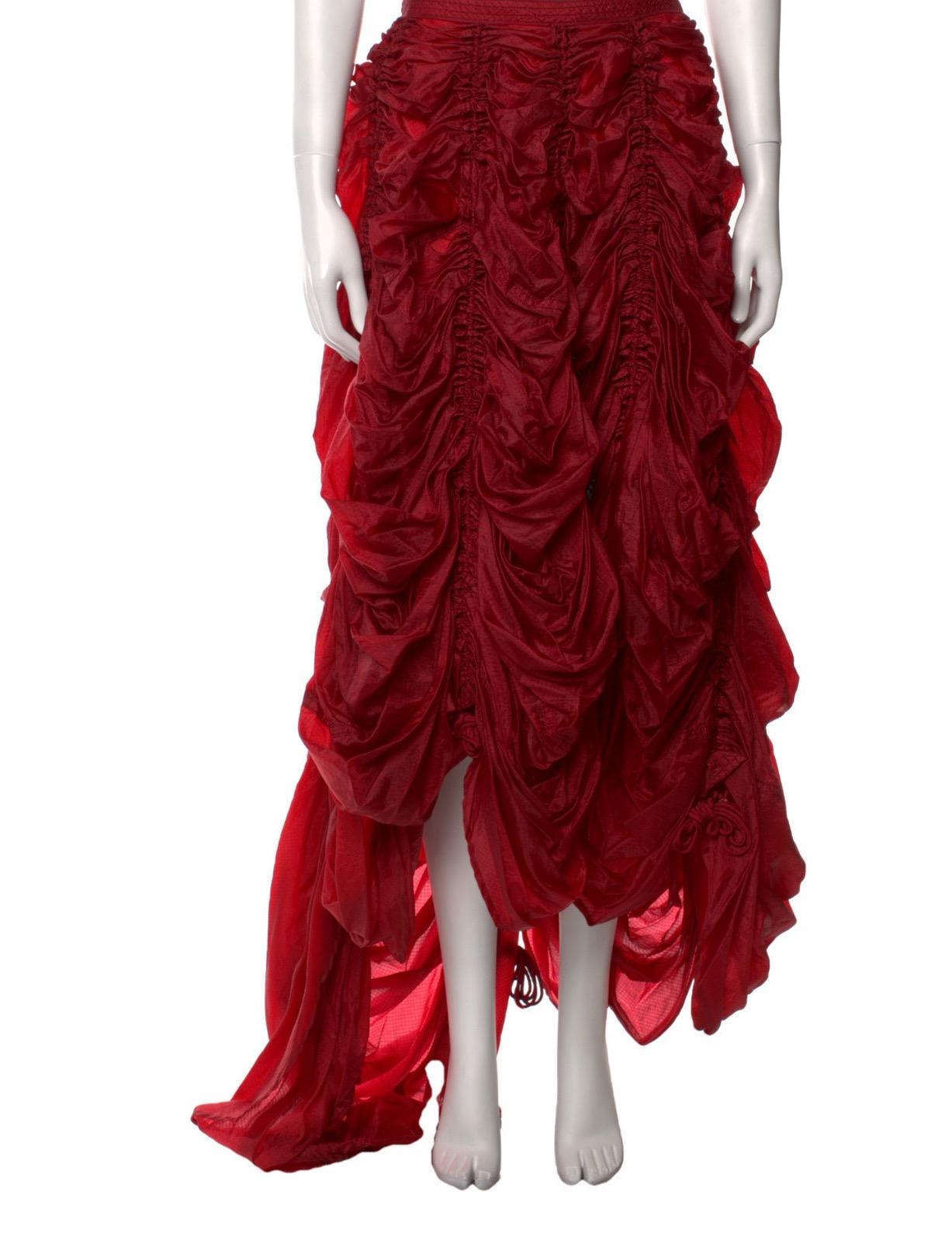 Red Norma Kamali red parachute evening set For Sale
