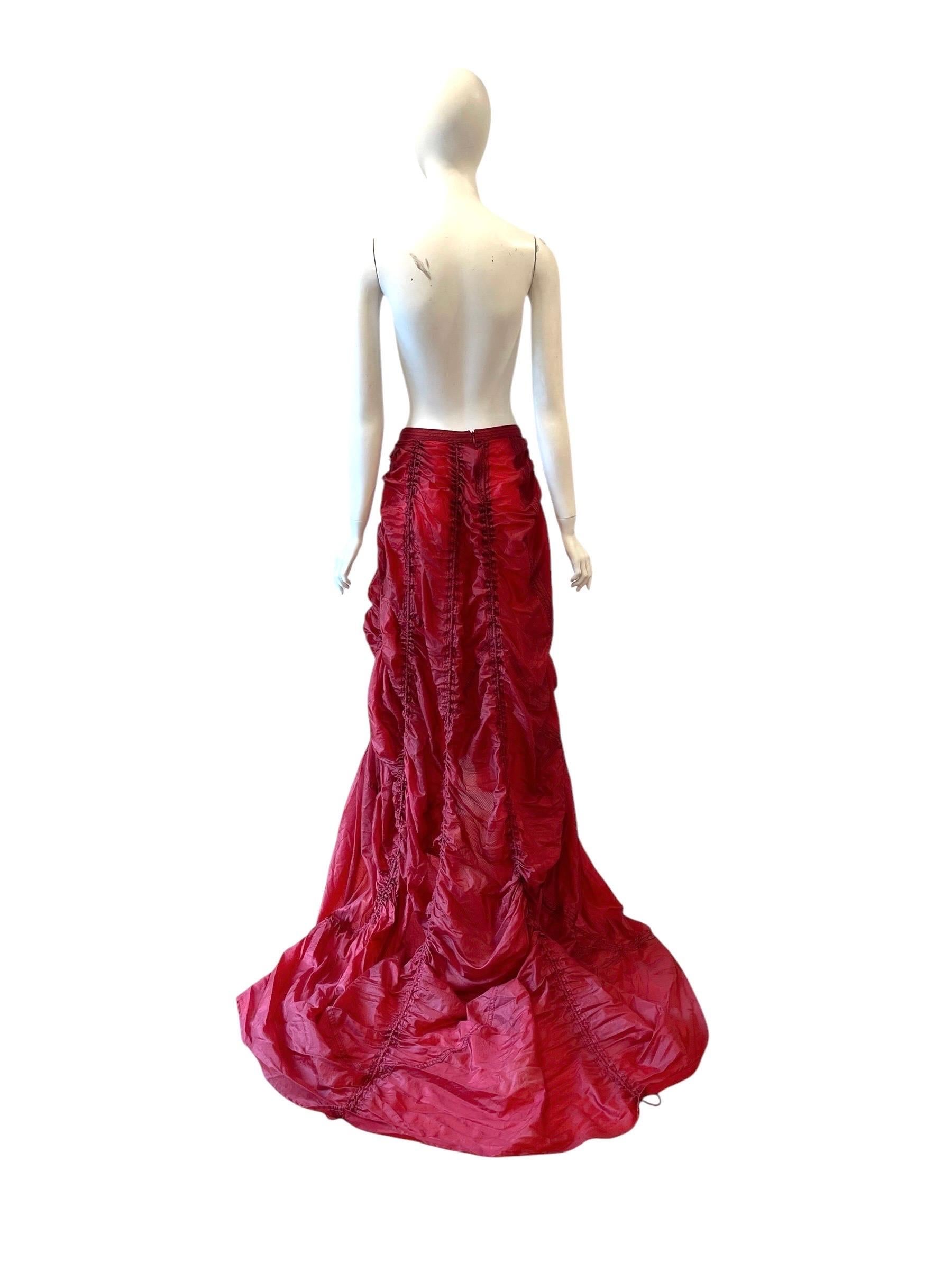 Women's Norma Kamali red parachute evening set For Sale