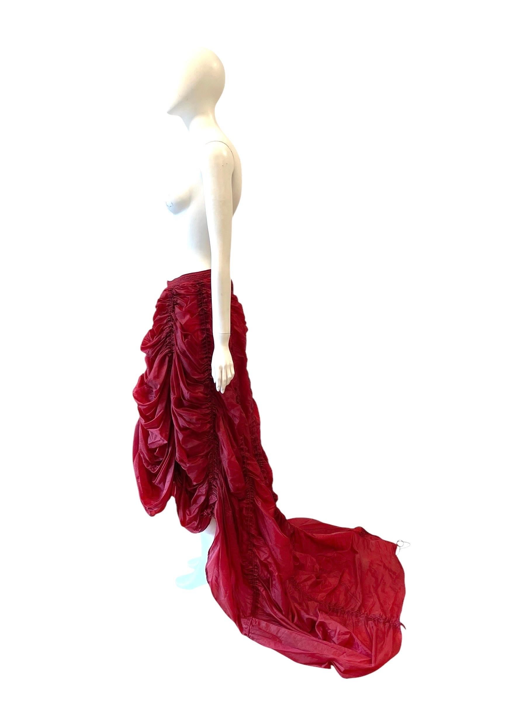Norma Kamali red parachute evening set For Sale 1