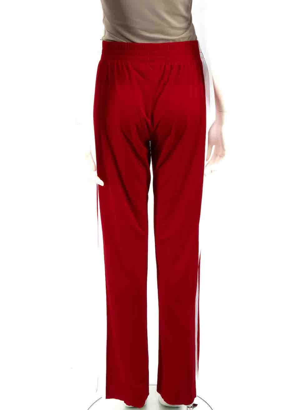 Norma Kamali Red Striped Straight Leg Trousers Size S In Good Condition For Sale In London, GB
