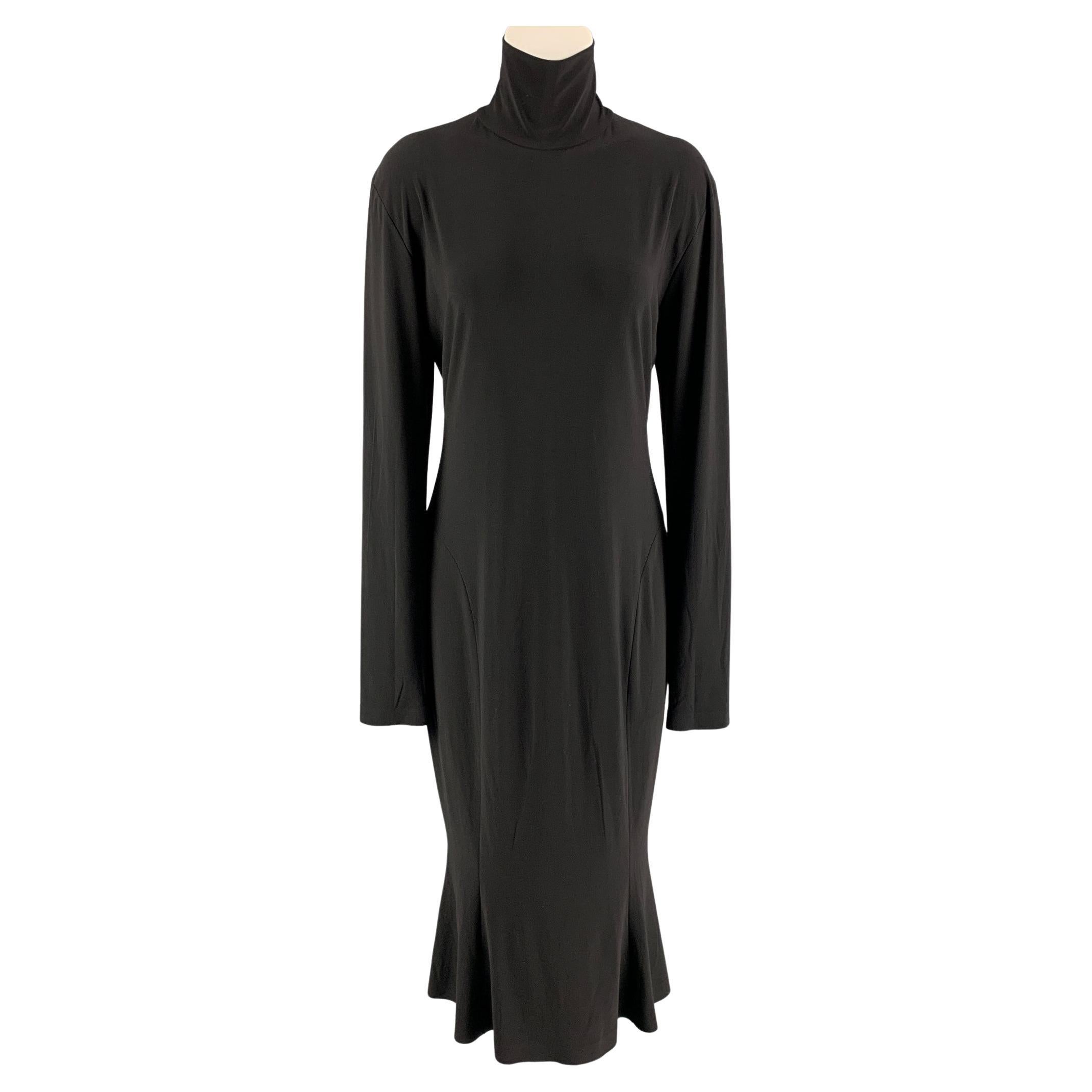NORMA KAMALI Size L Black Polyester & Spandex Solid Dress
