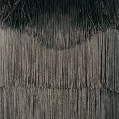 NORMA KAMALI Size M Black Rayon Blend Sleeveless Fringe Dress Top