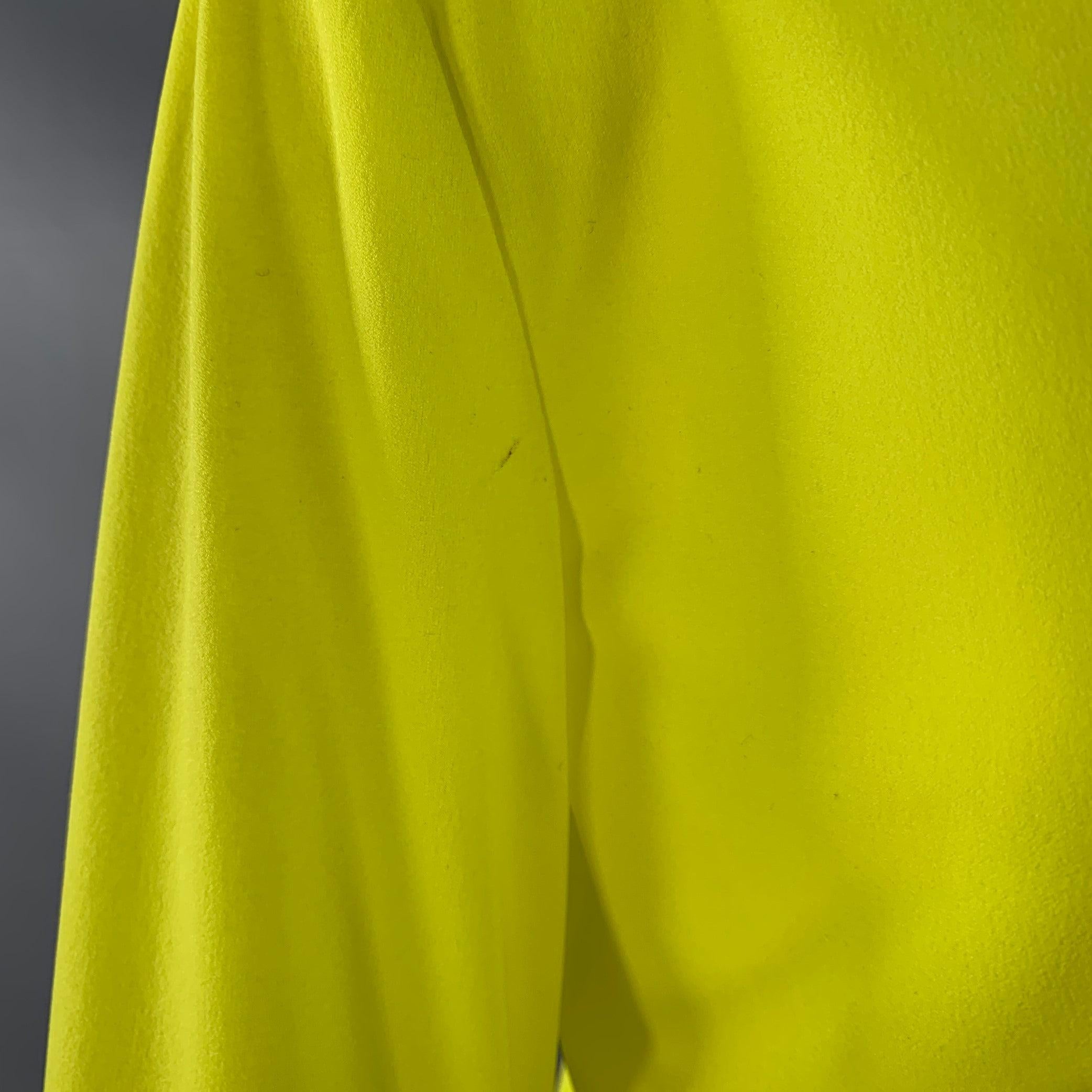 NORMA KAMALI Taglia S Top casual a girocollo in poliestere giallo neon In condizioni buone in vendita a San Francisco, CA