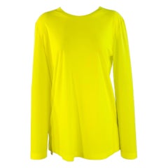 NORMA KAMALI Taglia S Top casual a girocollo in poliestere giallo neon