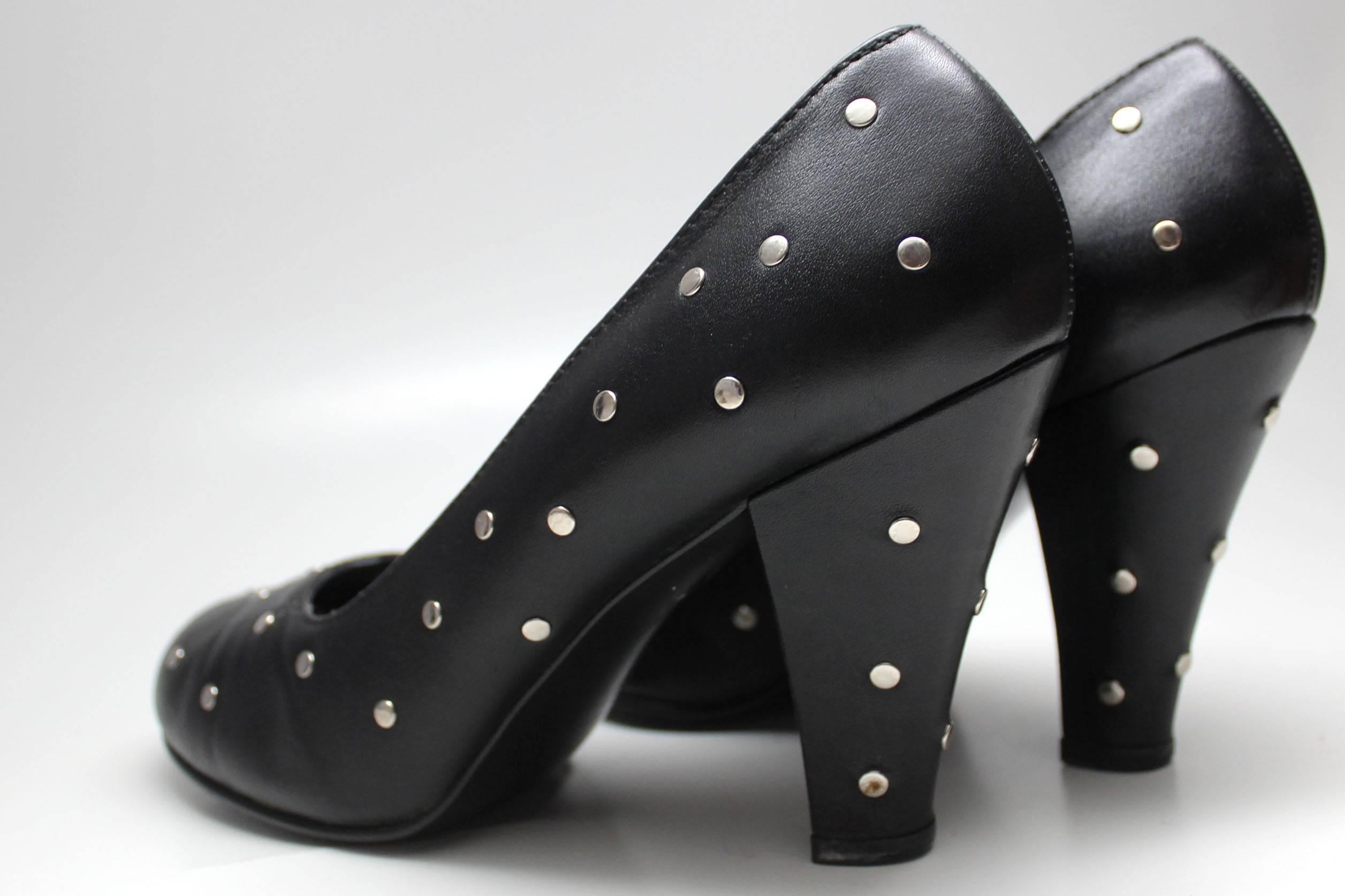 Women's Norma Kamali Studded Leather Heels For Sale