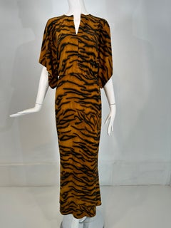 Norma Kamali Tiger Stripe Stretch Jersey Maxi Dress 34