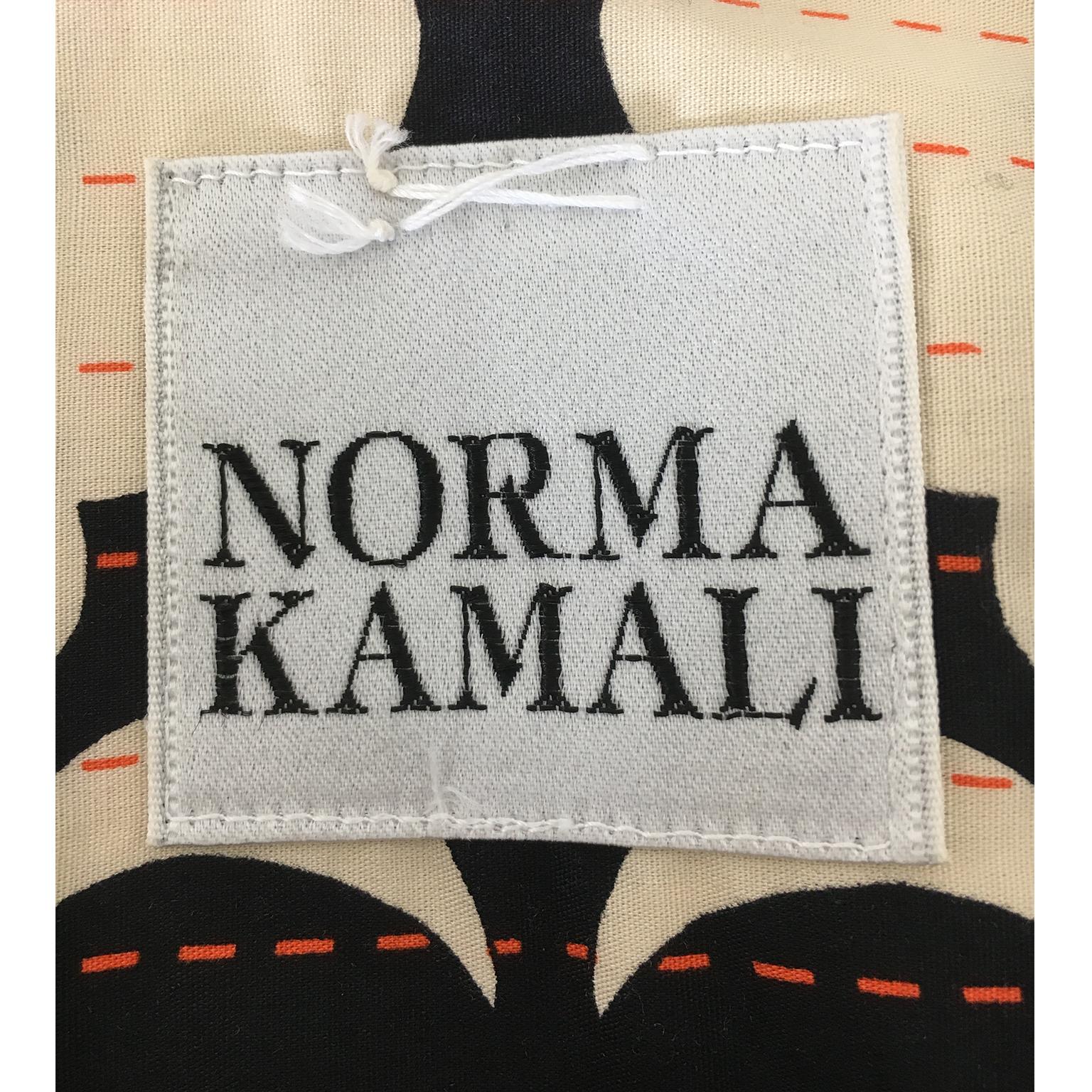 Women's Norma Kamali Vintage Light Beige Black Paper-cutting Printed Dress  For Sale