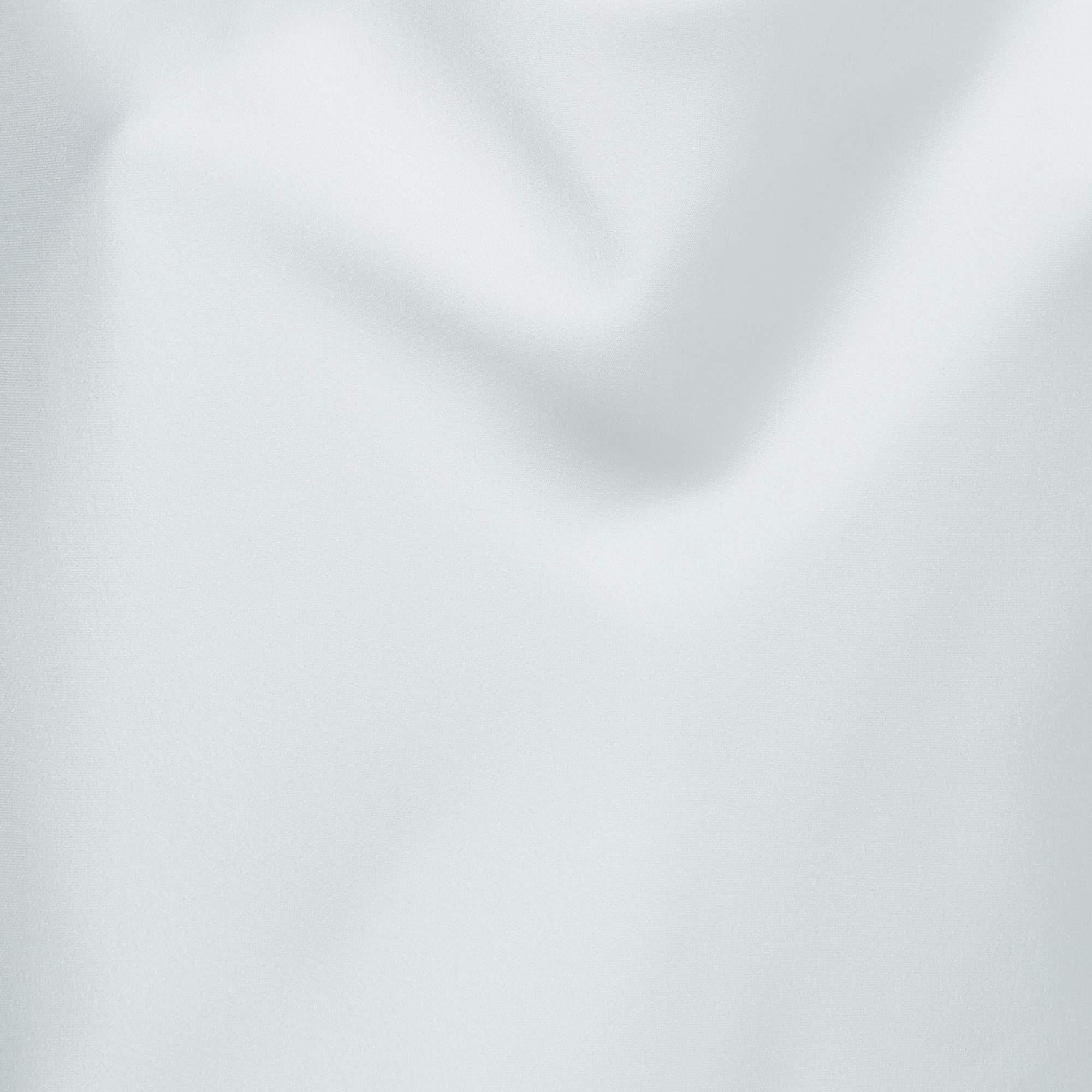 Gray Norma Kamali White Satin Cowl Neck Mini Dress L For Sale