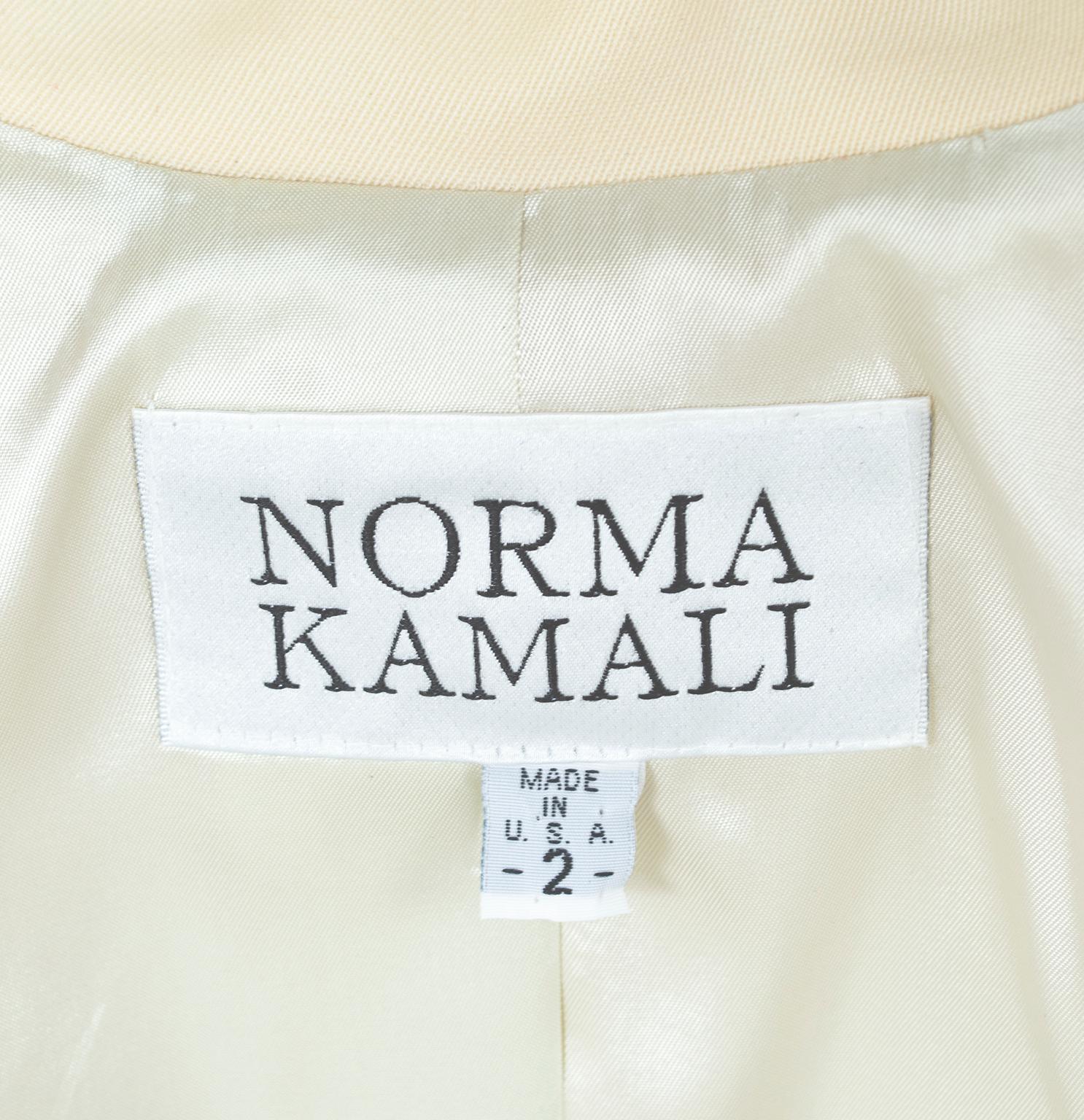 Norma Kamali Ivory Wool Dioresque Sculpted Bar Jacket Peplum Blazer - XS, 1980s 5