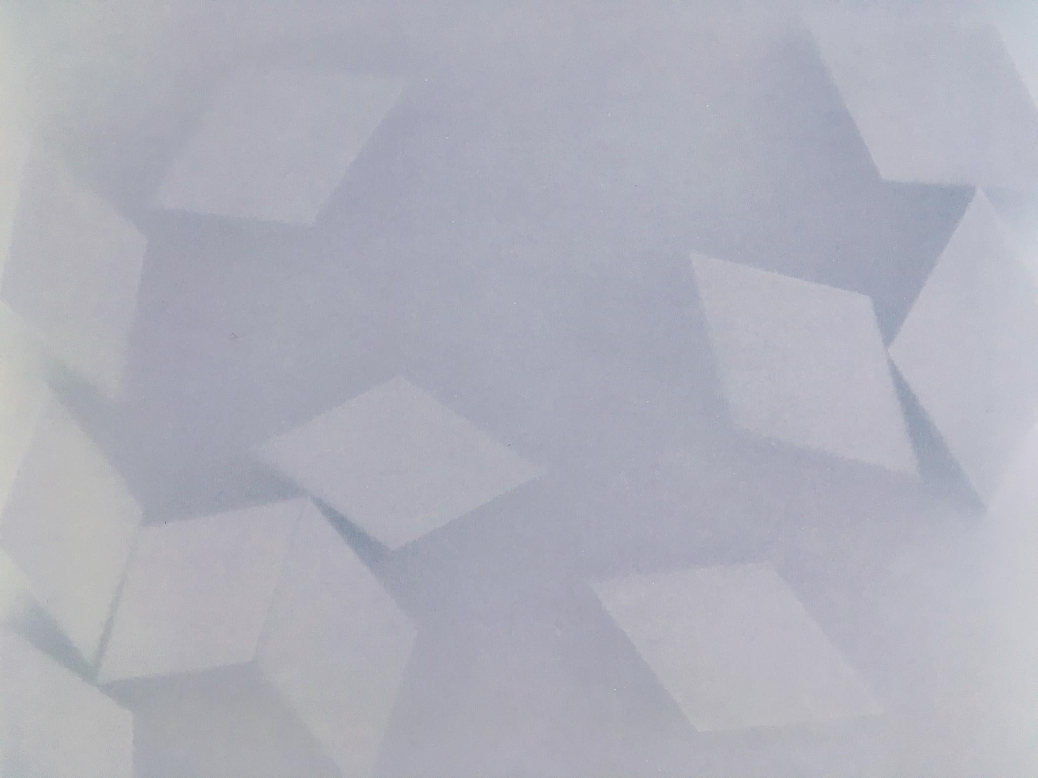 Norma Márquez Orozco, Formas moradas, 2018, Papel translúcido, Minimalista, 31x31 - Art de Norma Marquez Orozco