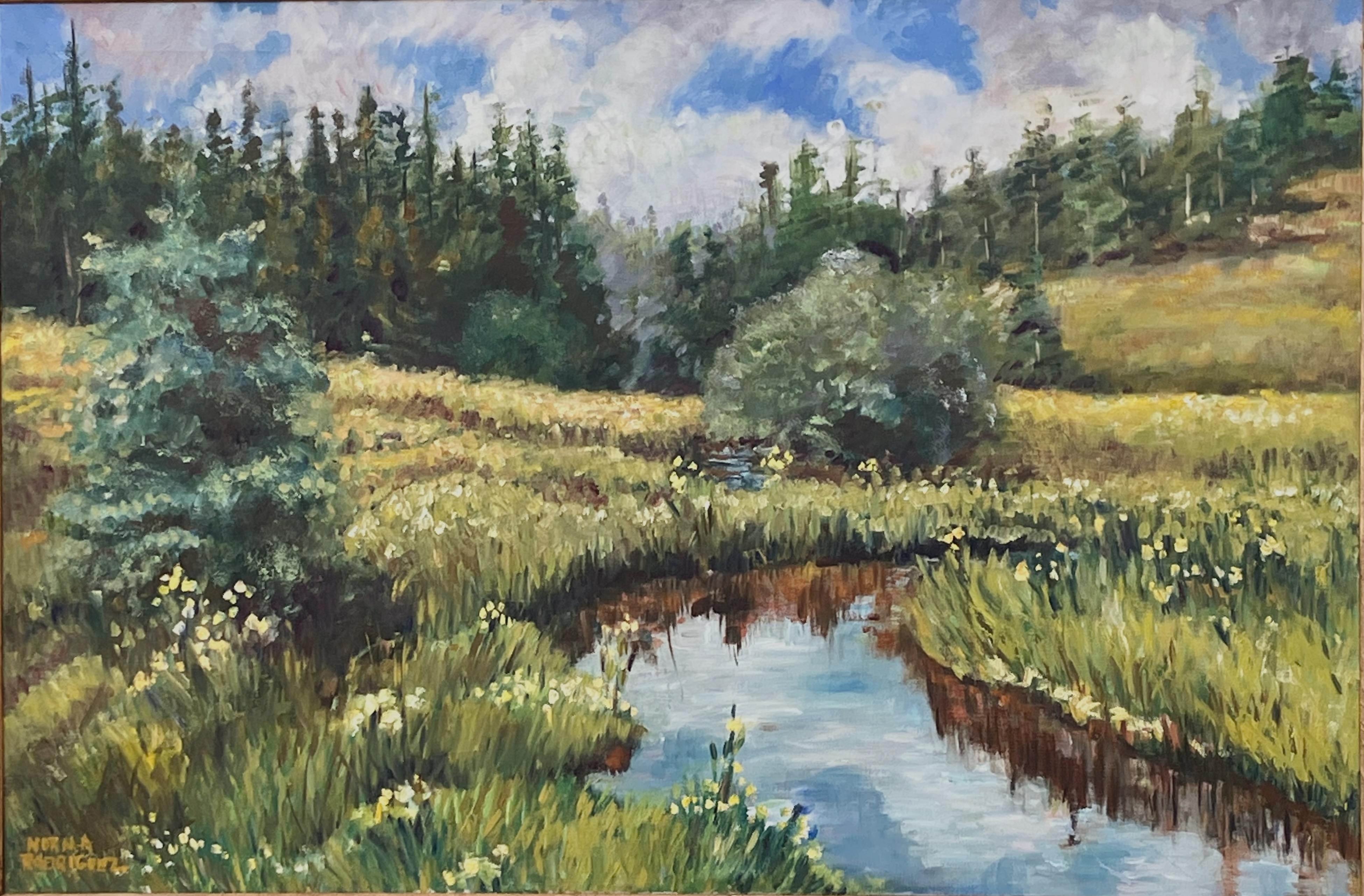 Landscape Painting de Norma Rodriguez - Paisaje primaveral de California