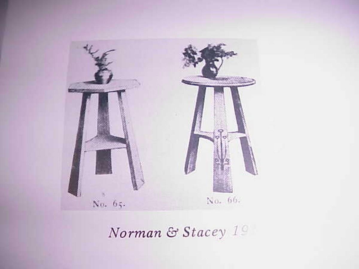 Hand-Crafted Norman & Stacey Rare Arts & Crafts Oak Ebony & Pewter inlaid Dominoes Side Table