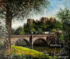 A Dark Fishing Day With Bridge Over Placid Water