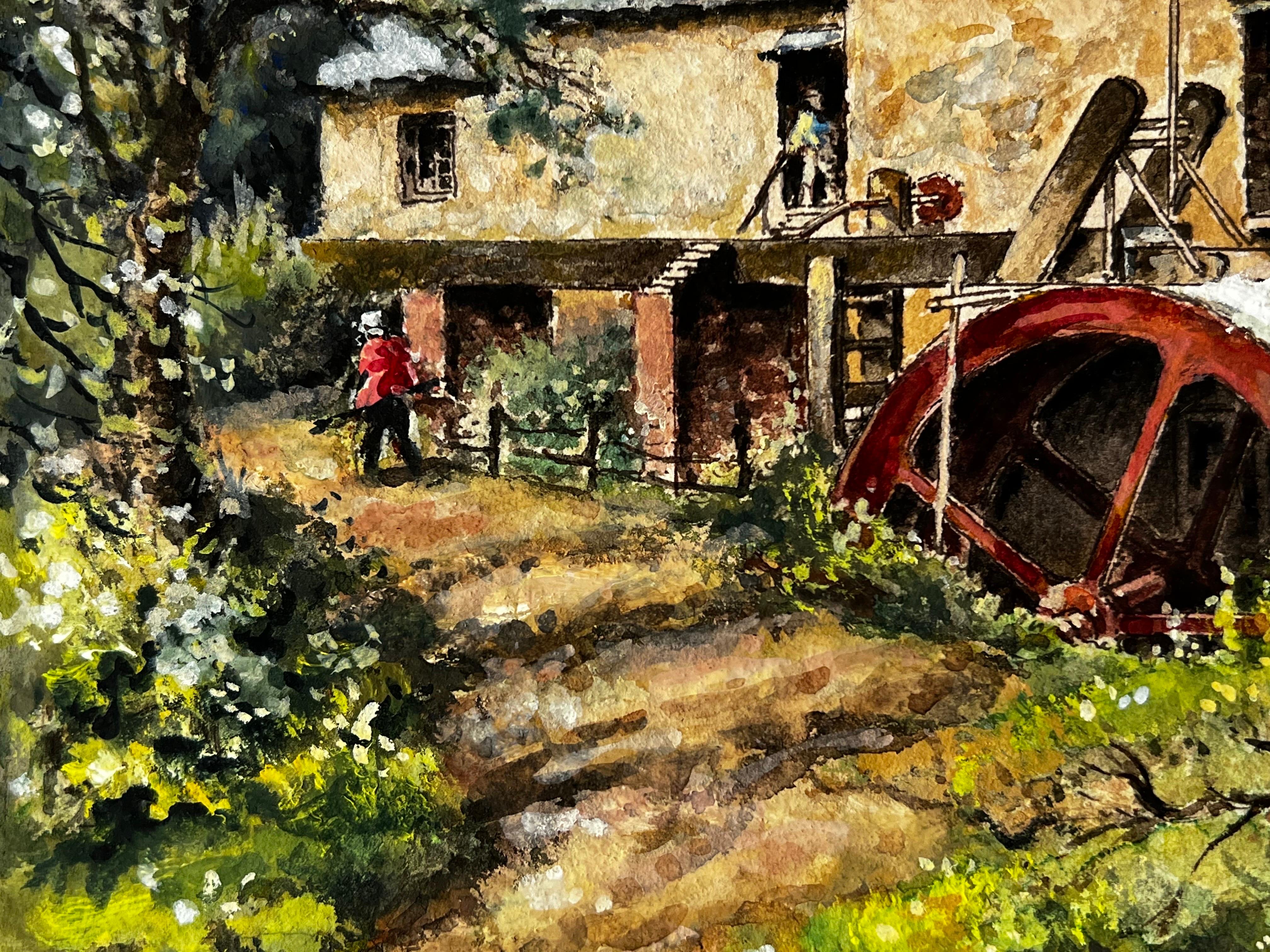 Primavera in Cornovaglia presso il mulino ad acqua, Tresmeer, Cornovaglia - Painting Vittoriano di Norman A Olley