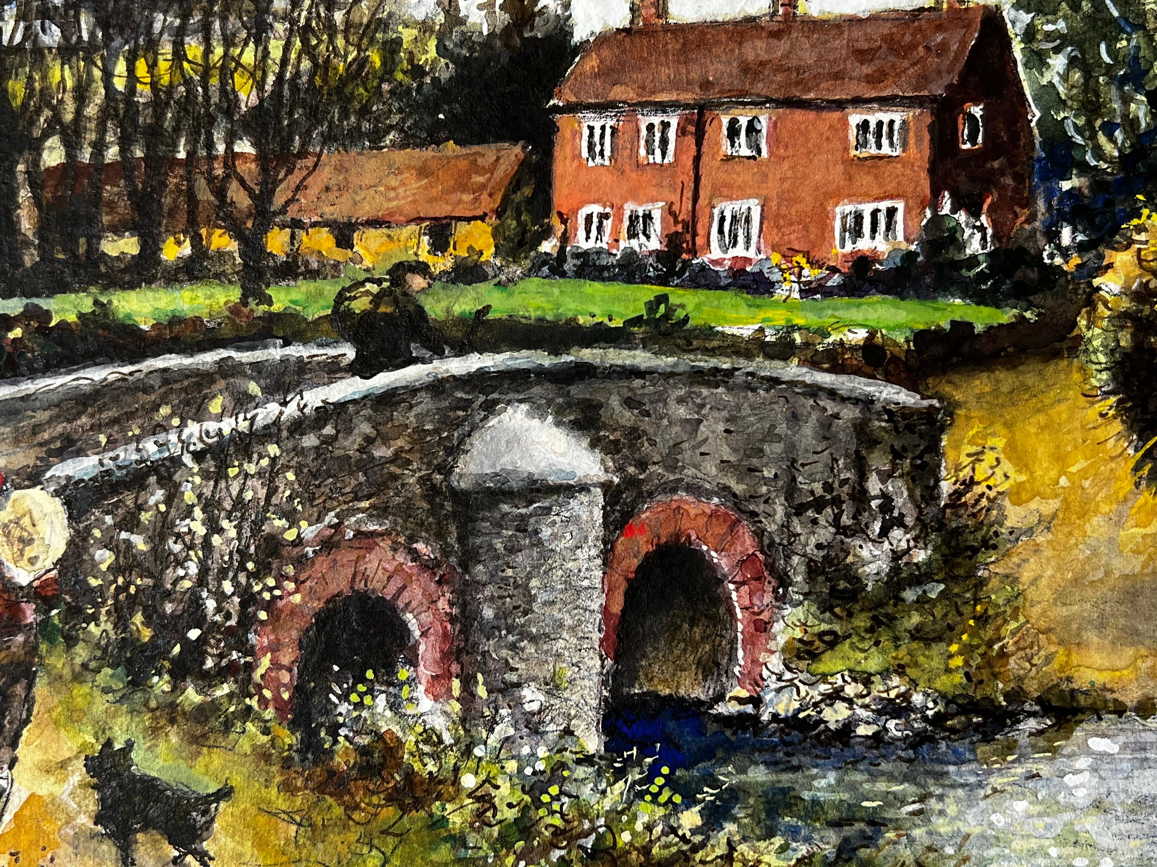 Haycart Crossing The Ford Of The Old Packhorse Bridge For Sale 1