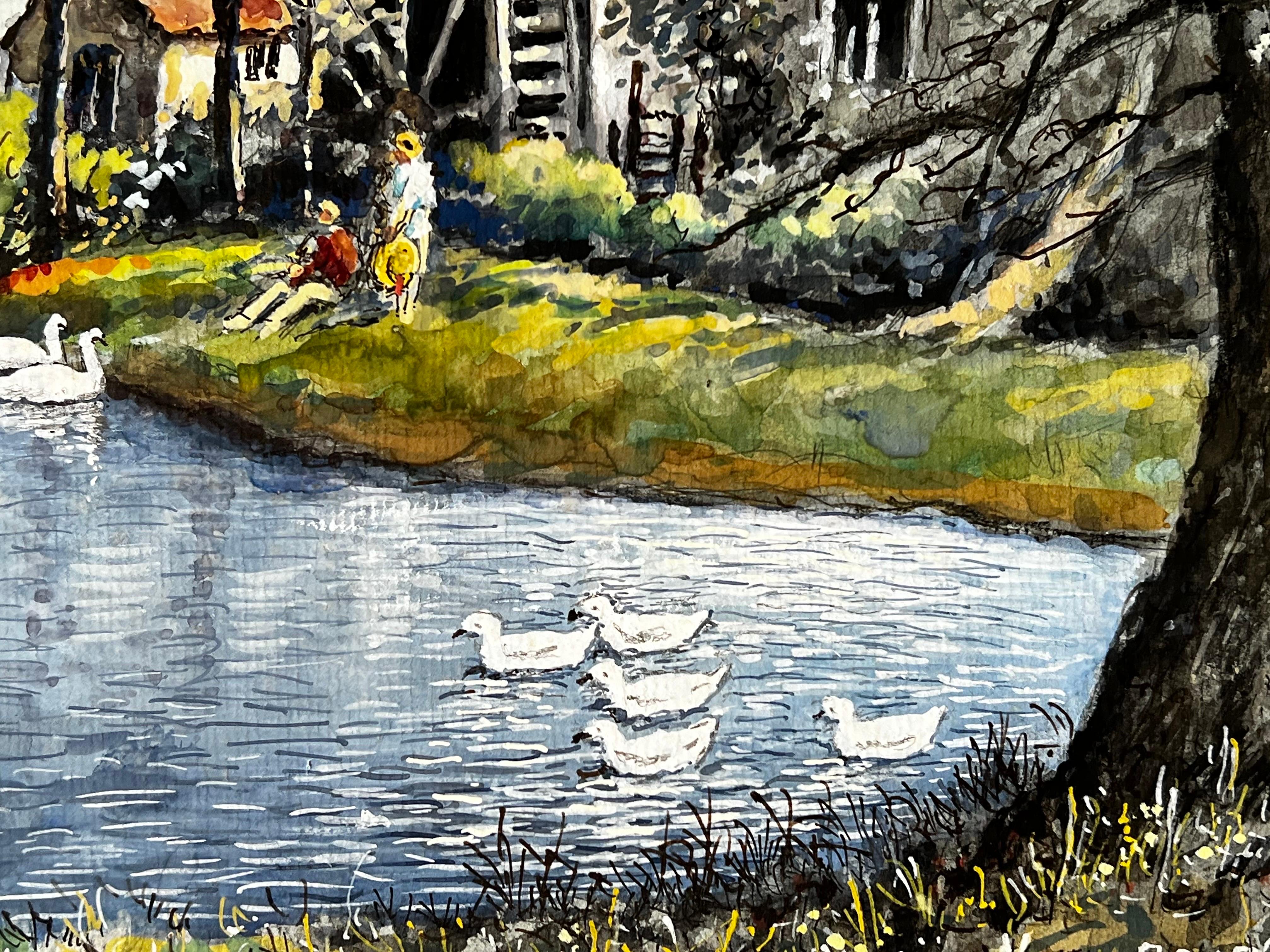 A Peaceful Afternoon With Swans By An Old Cottage Mill For Sale 2