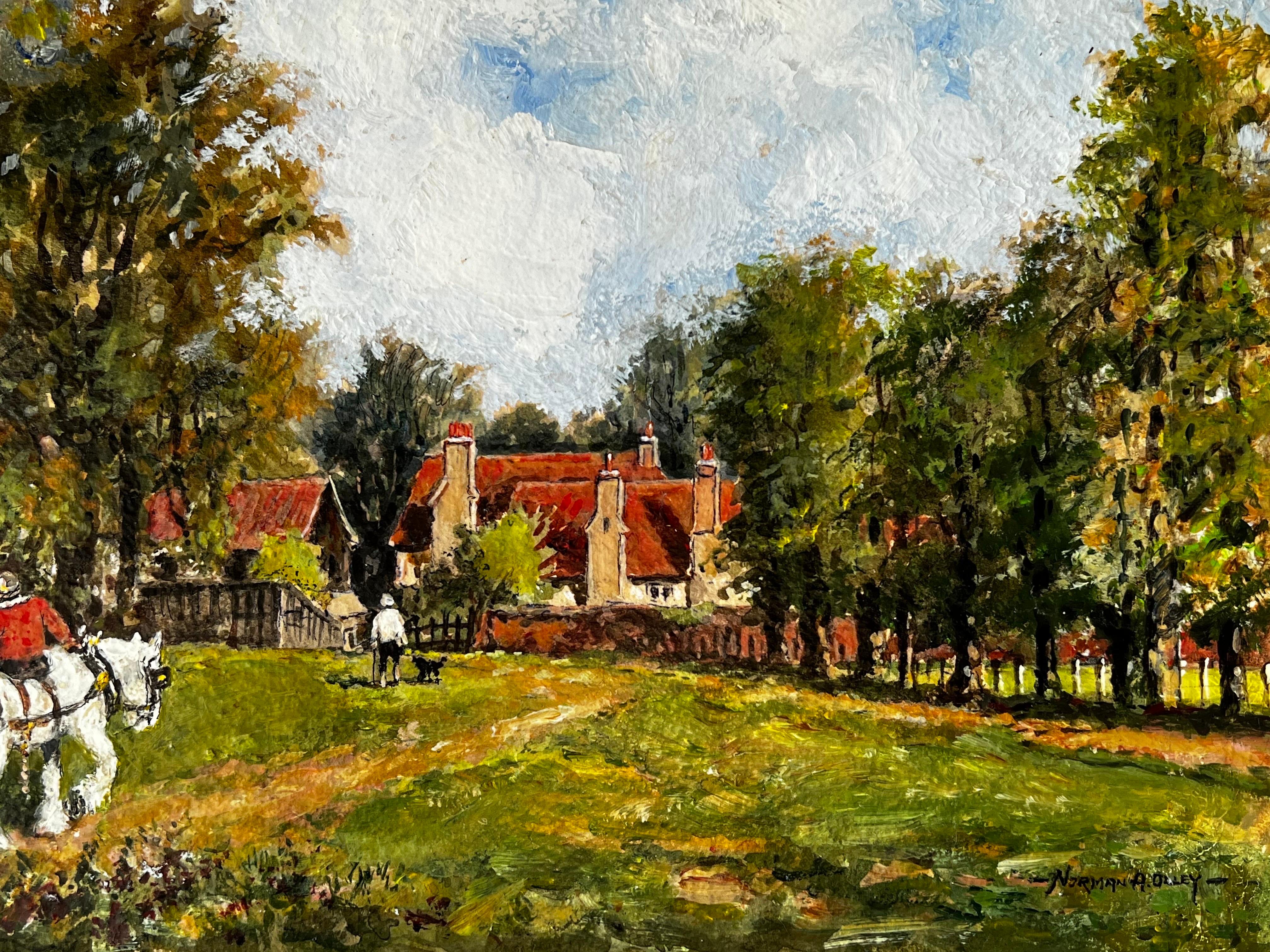 An Warm October Day At The British Manor Farm - Painting by Norman A Olley