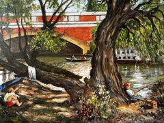 Una Tranquila Escena Británica En East Molesey Surrey