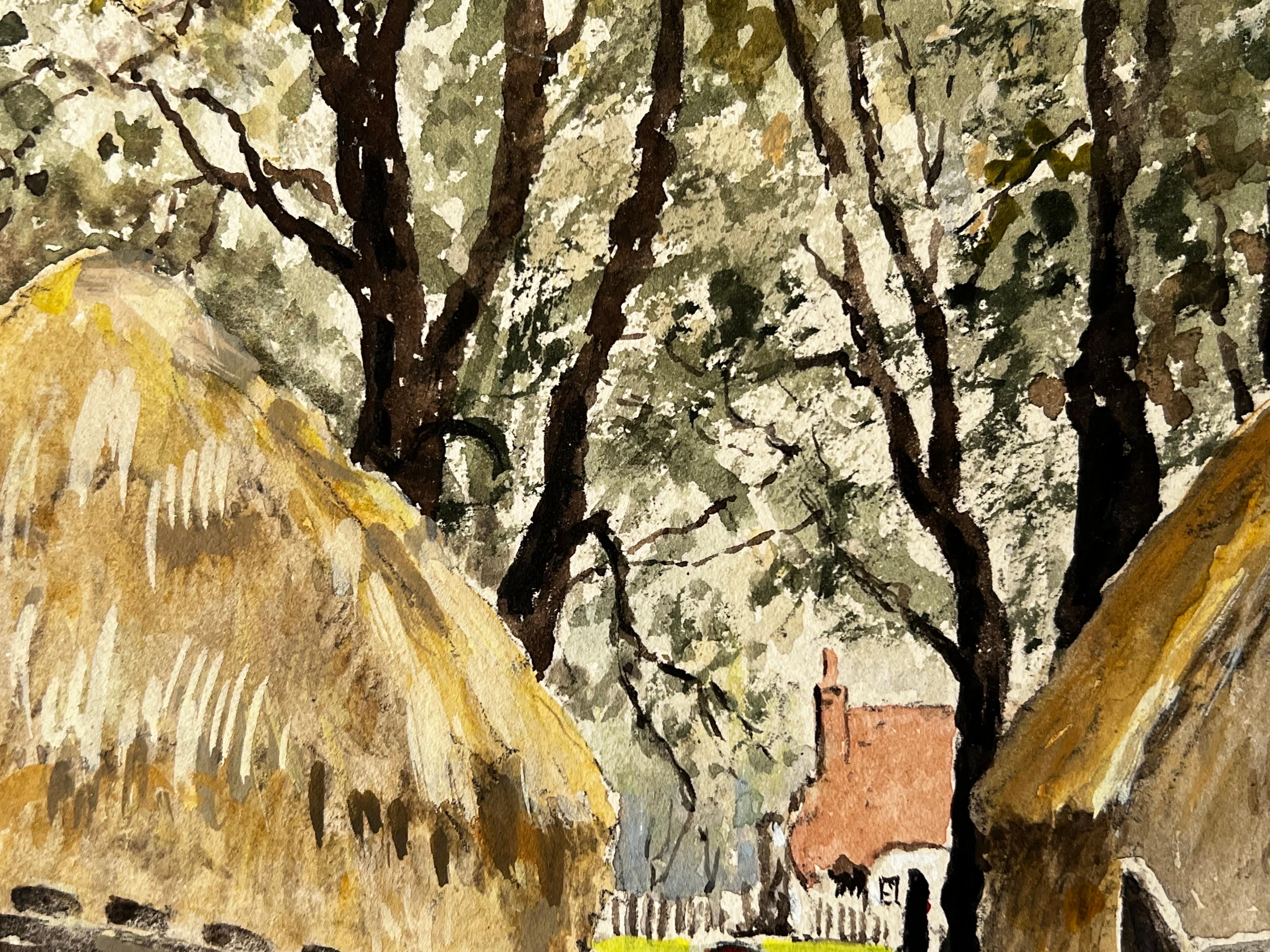 Artist/ School: Norman A.Olley and inscribed verso

Title - Mannor Farm in Thames Ditton, Surrey

Medium: gouache/watercolour/ ink/ pencil on thin board, unframed 

Painting : 8.25 x 12 inches

Provenance:

Condition: The painting is in overall very