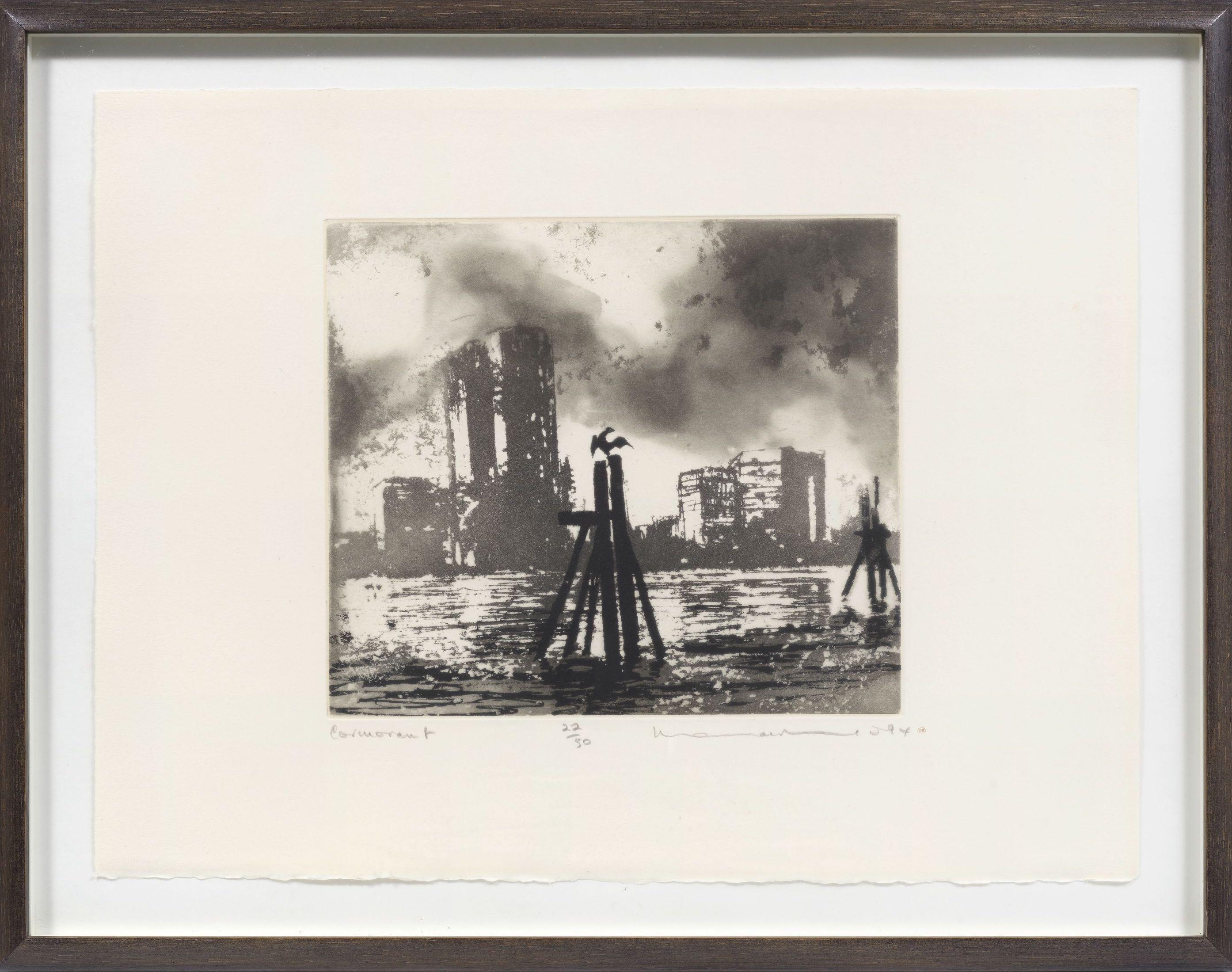 Cormorant -- Print, Etching, Aquatint, Nine London Birds by Norman Ackroyd