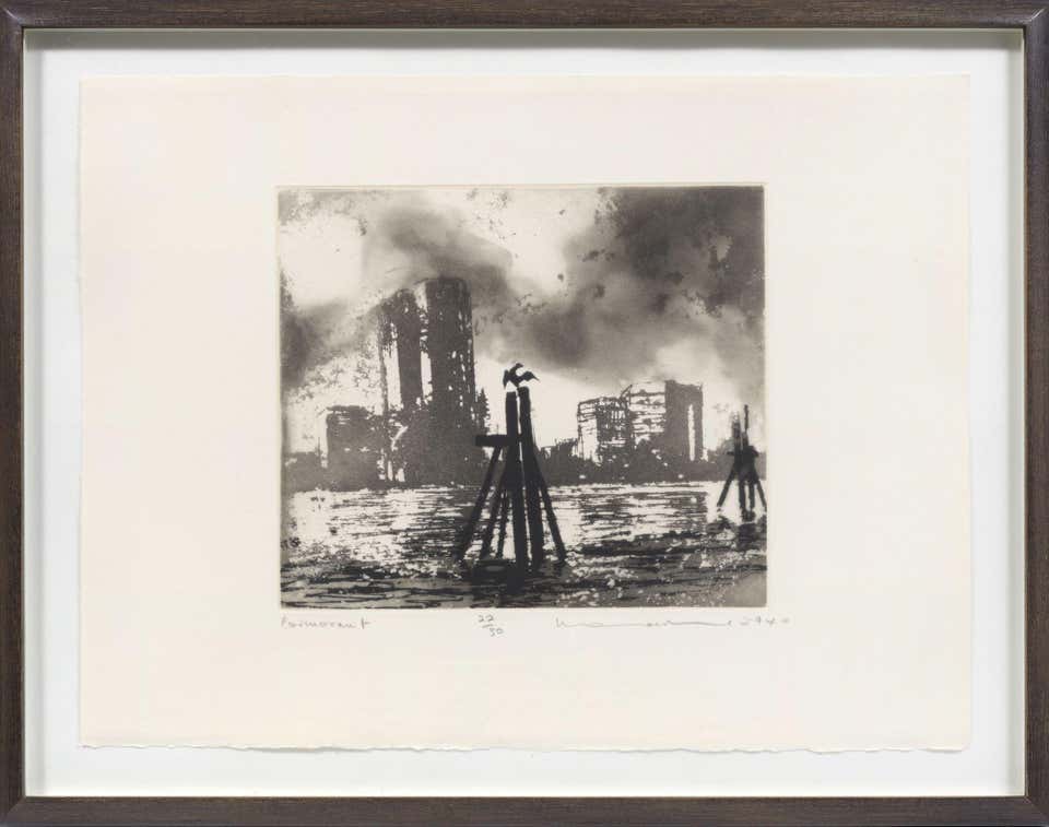 Cormorant -- Print, Etching, Aquatint, Nine London Birds by Norman Ackroyd