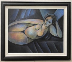 Norman Baasch "Blue Nude" Original Acrylic on Canvas C.2012