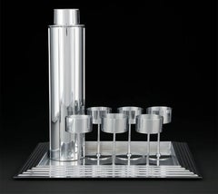 Norman Bel Geddes Manhattan Skyscraper Cocktail-Set, ein Ikon des Revere Art Deco