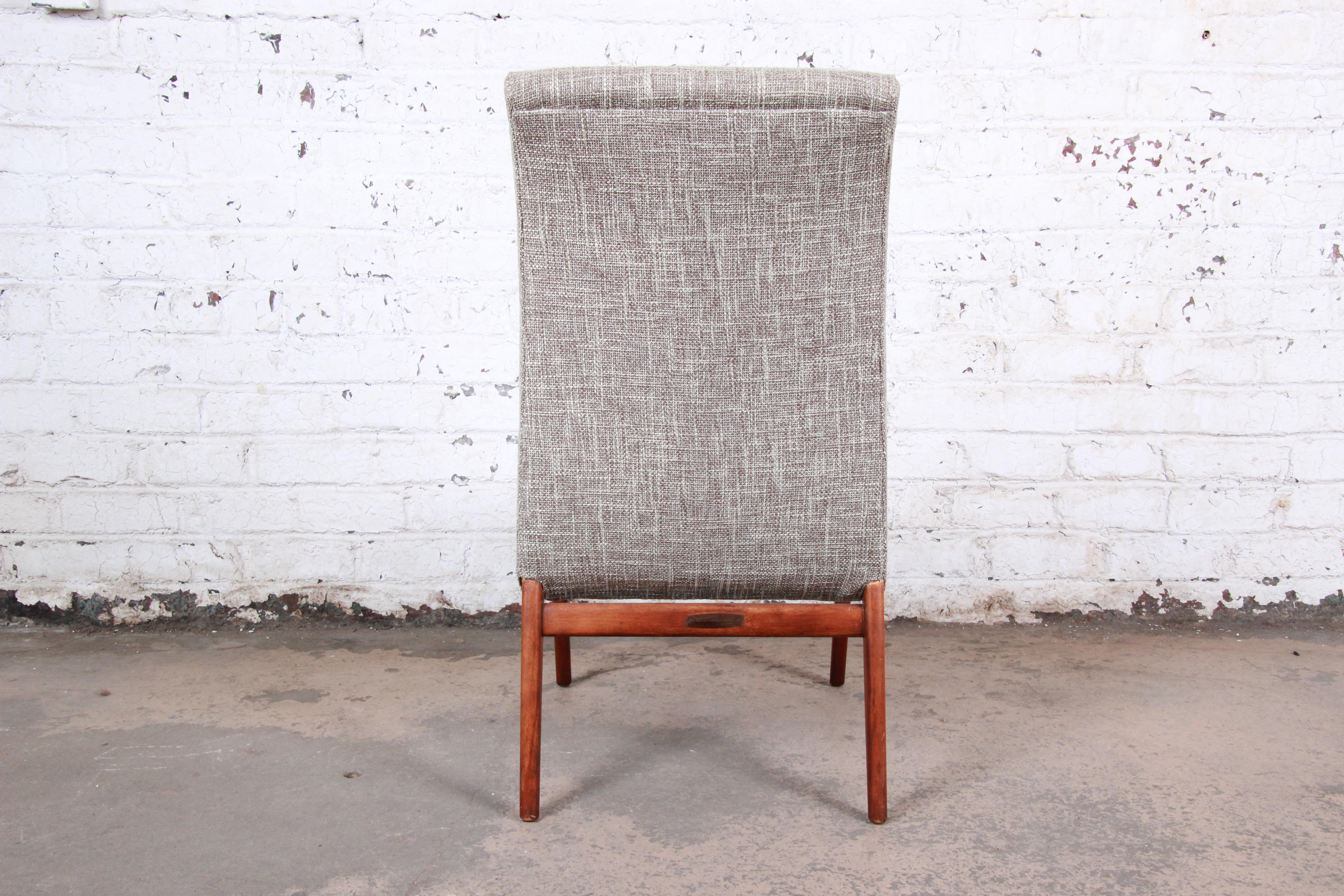Scandinavian Modern Norman Bel Geddes Mid-Century Modern Slipper Chair, Newly Reupholstered