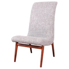 Used Norman Bel Geddes Mid-Century Modern Slipper Chair, Newly Reupholstered