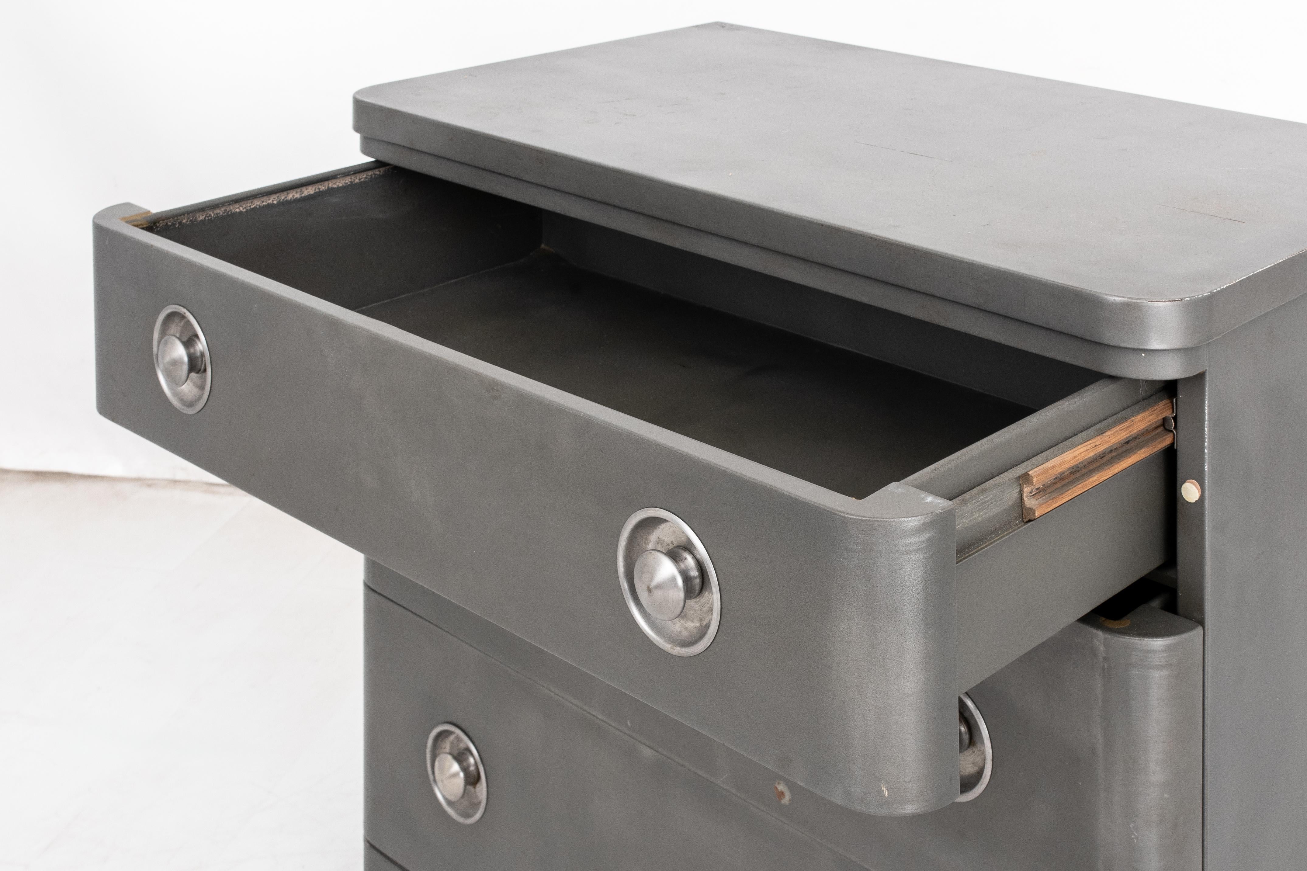 20th Century Norman Bel Geddes Simmons Metal Chest of Drawers