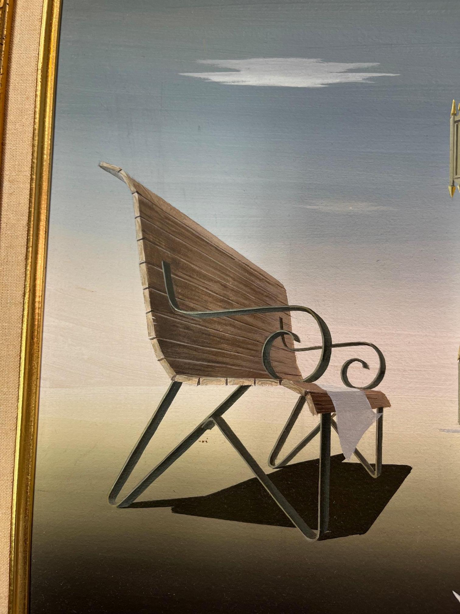 Norman C. Schwarzes surrealistisches Gemälde im Zustand „Gut“ im Angebot in West Palm Beach, FL