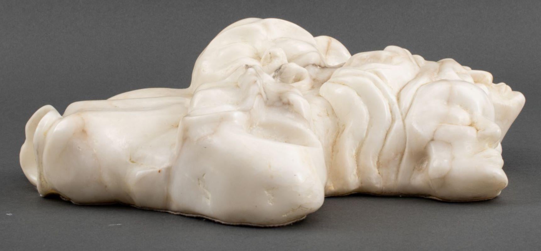 American Classical Norman Carton 'Grotesque Faces' Marble Sculpture For Sale