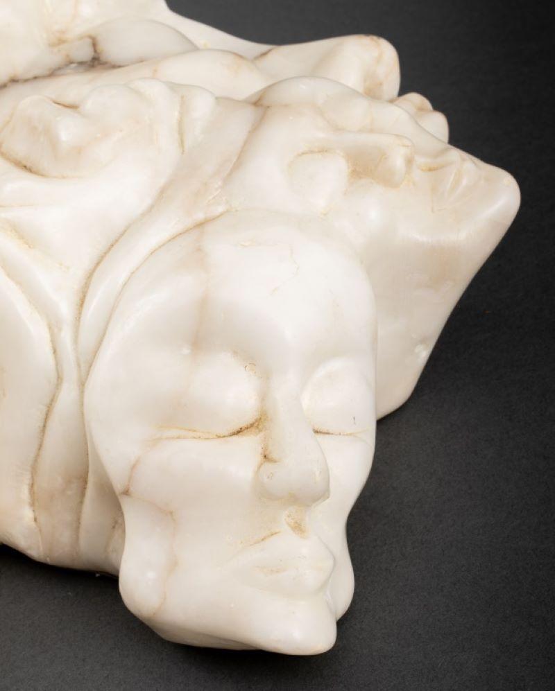 Norman Carton 'Grotesque Faces' Marble Sculpture In Good Condition For Sale In New York, NY