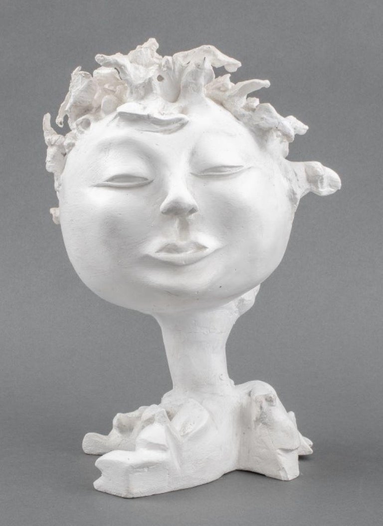 Norman Carton 'Head in Hand' Plaster Sculpture For Sale at 1stDibs