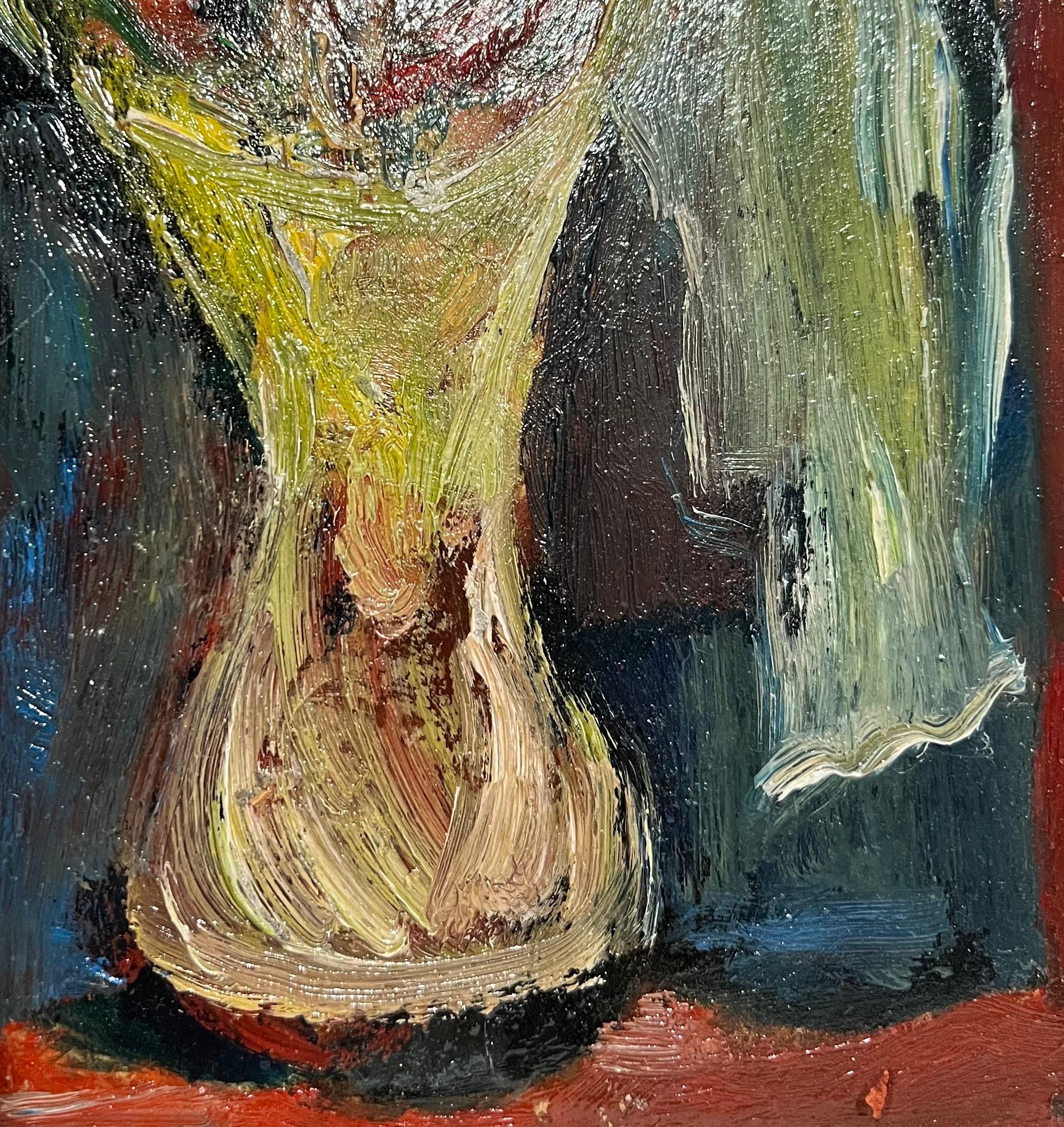 Peinture à l'huile - Fleurs expressionnistes abstraites américaines - Norman Carton - Artiste de la WPA en vente 8