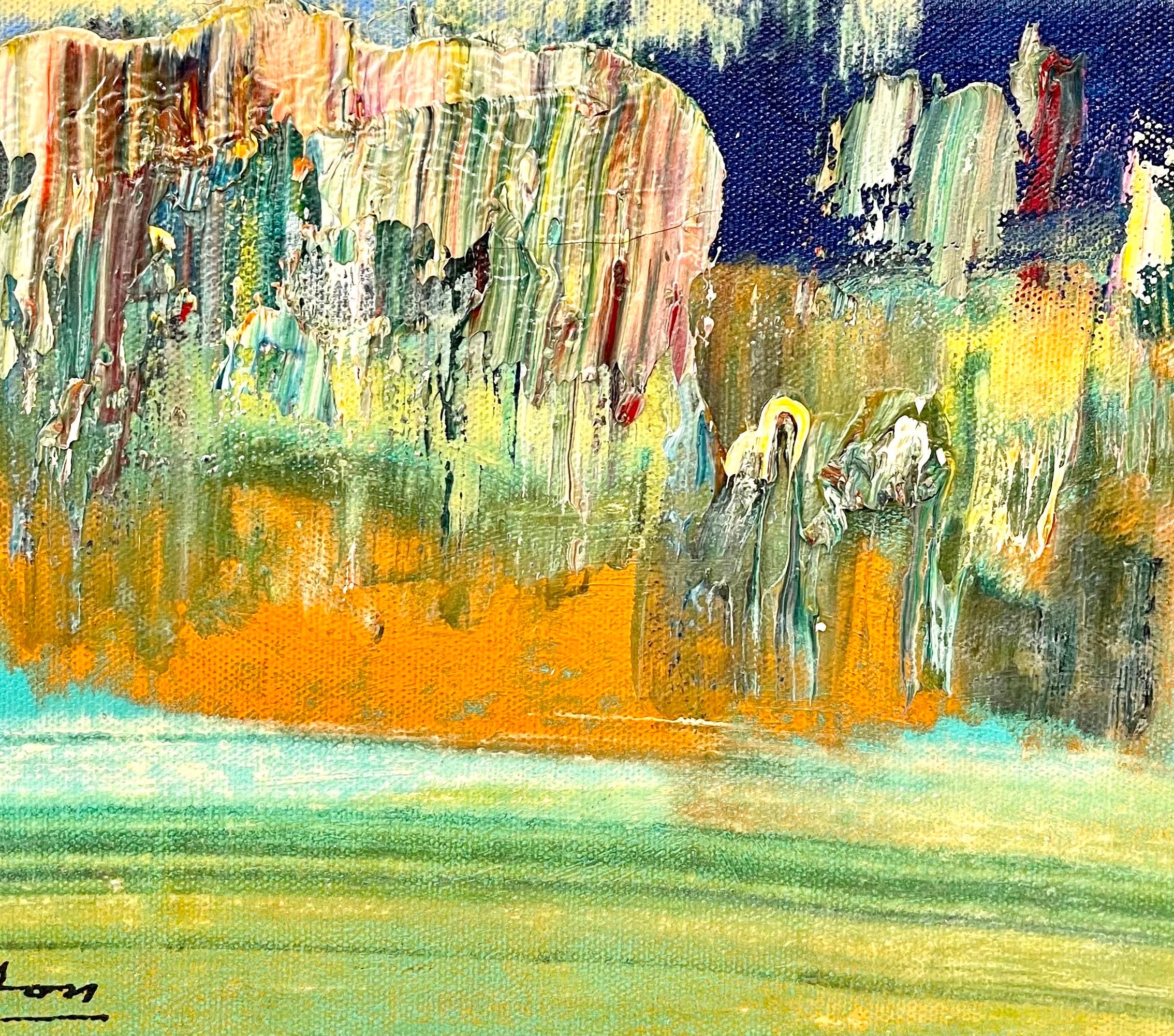 American Vivid Abstract Expressionist Art, Ölgemälde Norman Carton, WPA-Künstler im Angebot 4