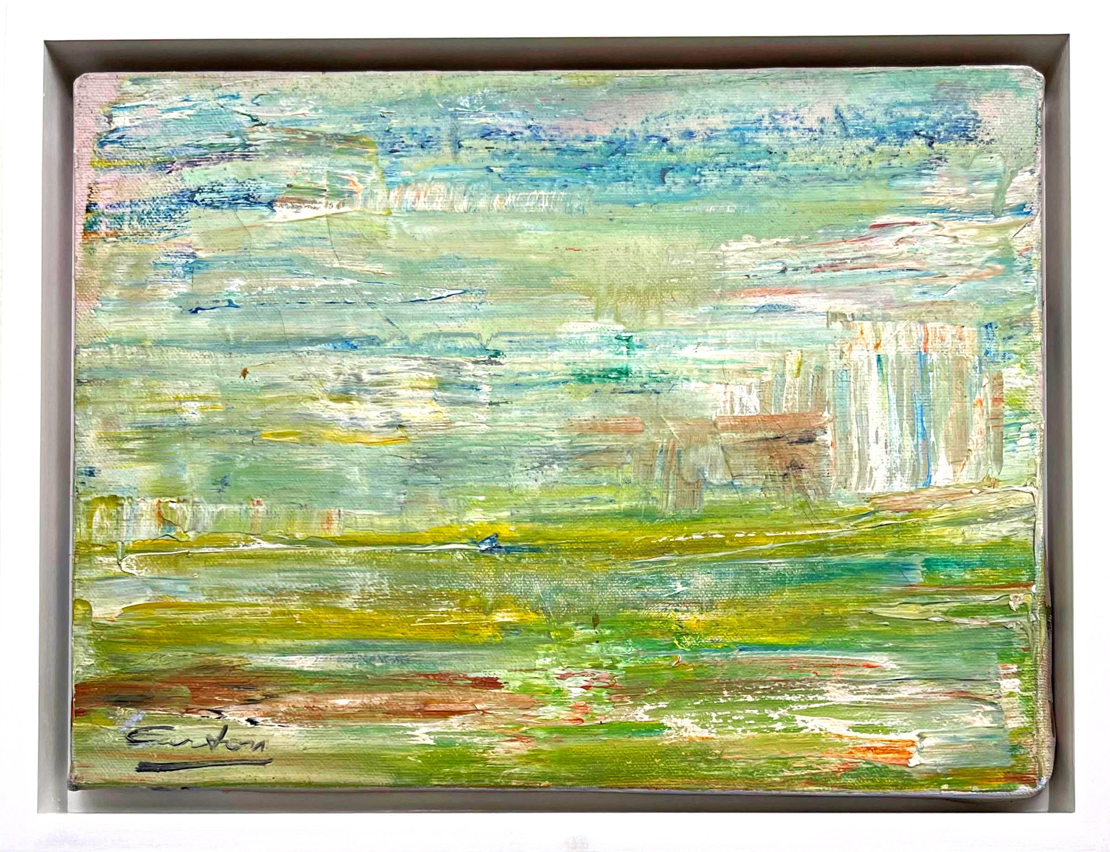 Untitled Abstract Expressionist Mid Century Modern Landscape painting, Signed 2X - Painting by Norman Carton