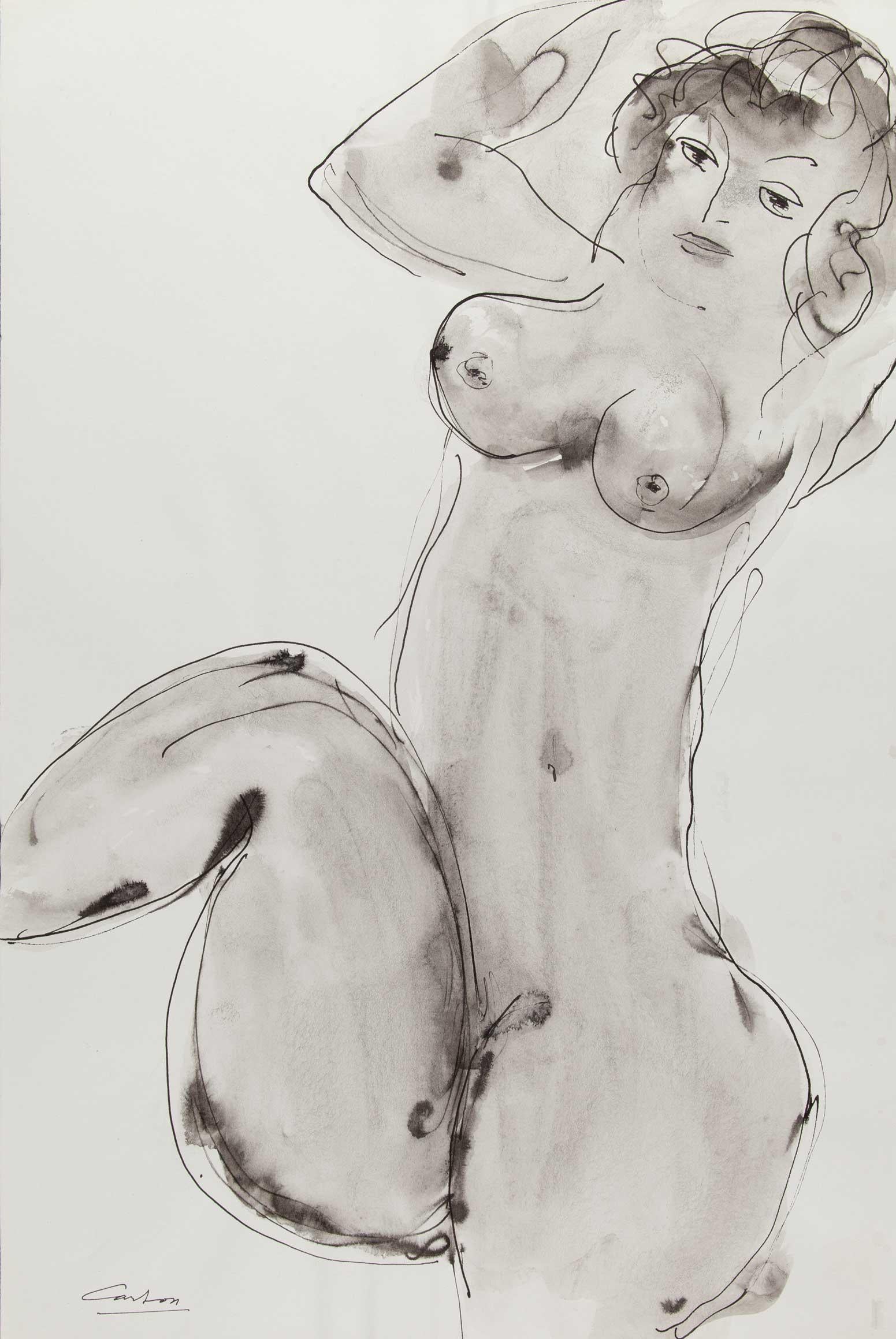 Norman Carton Figurative Print - Nude Study (11)
