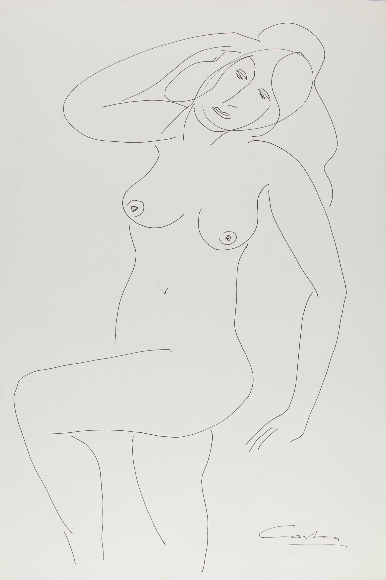 Norman Carton Figurative Print – Aktstudie (12)