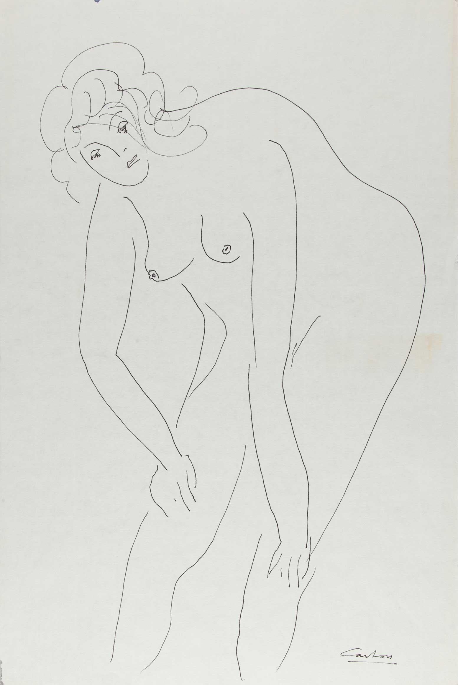 Norman Carton Figurative Print - Nude Study (13)