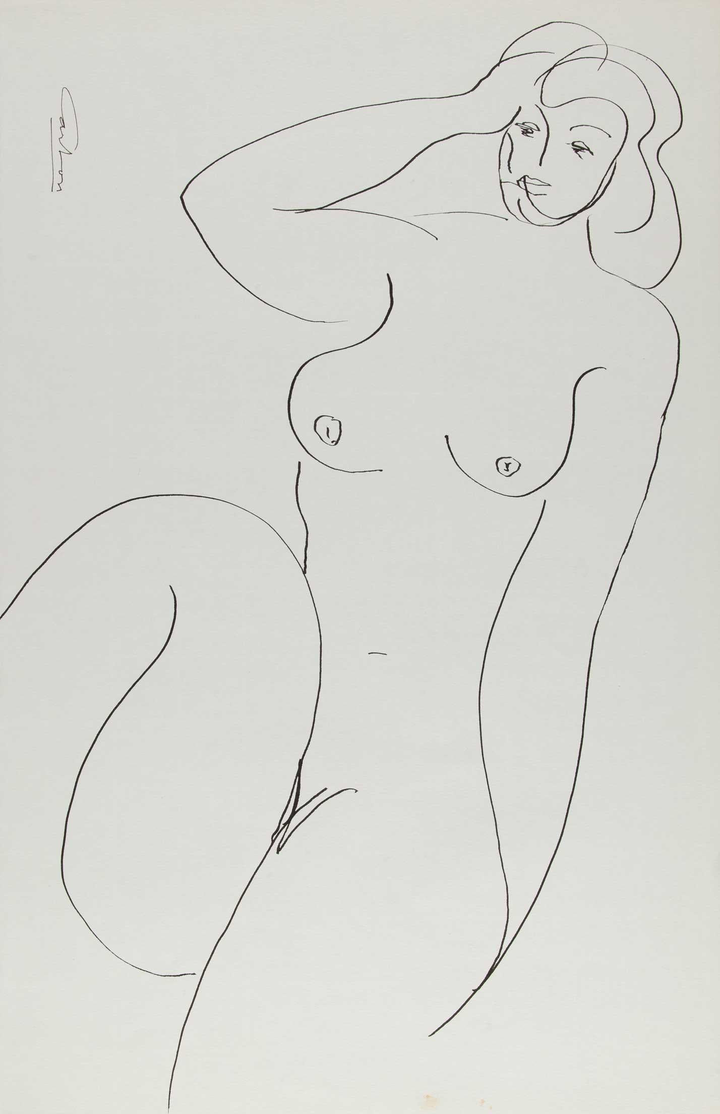 Norman Carton Figurative Print - Nude Study (18)