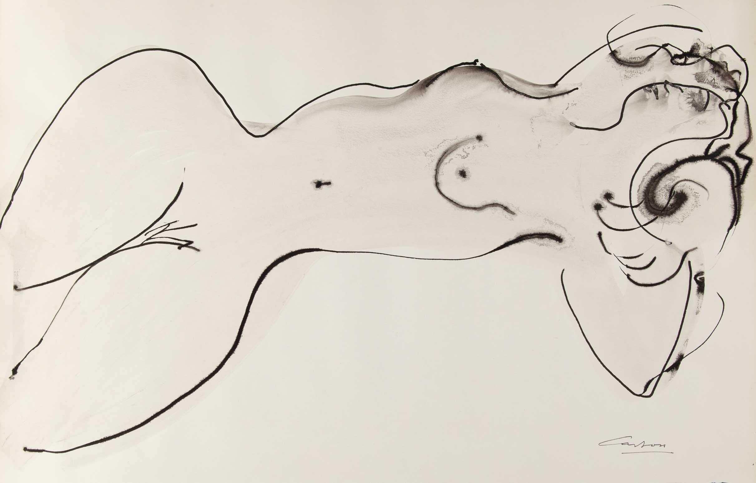 Norman Carton Figurative Print - Nude Study (4)