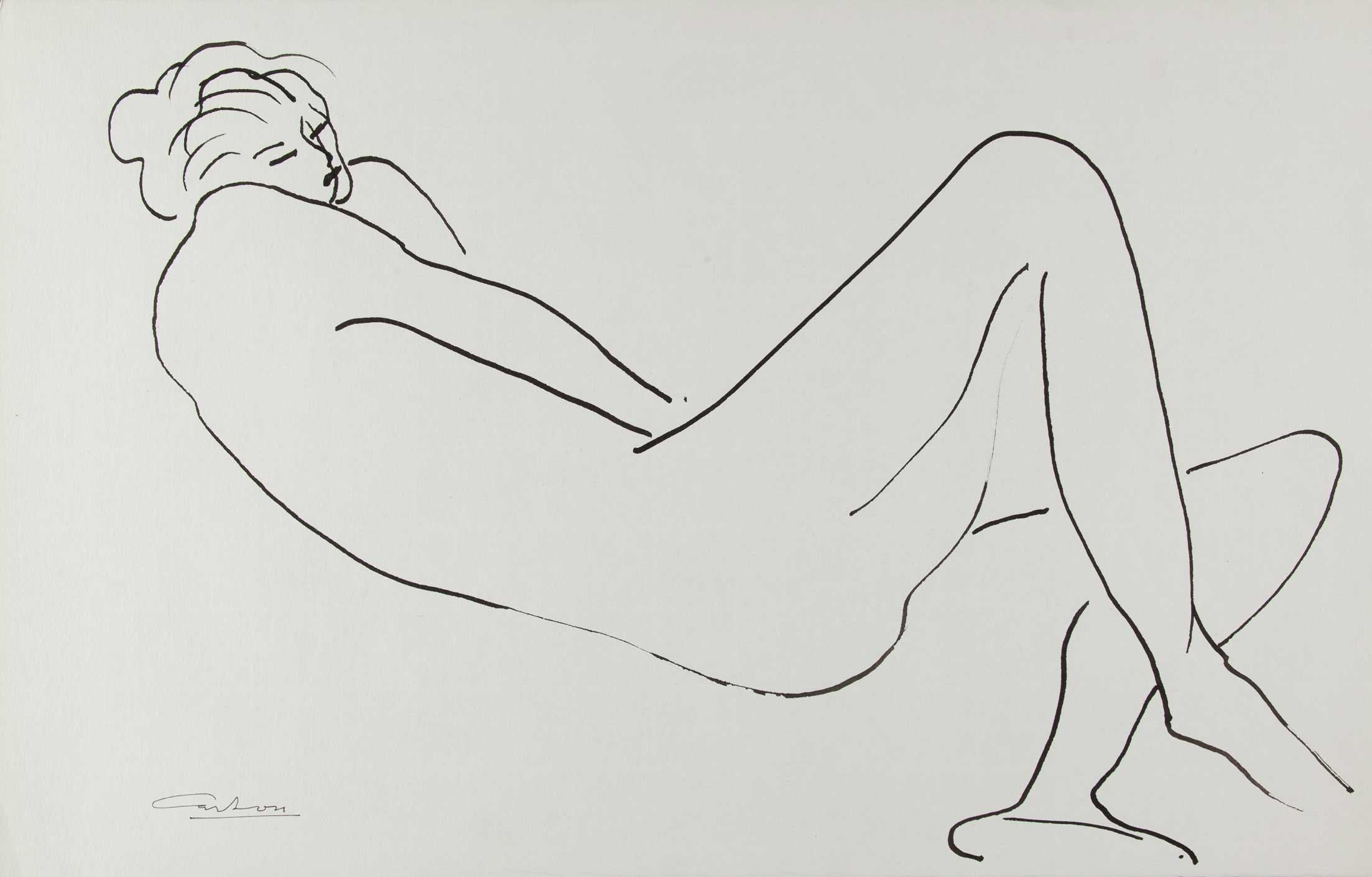 Norman Carton Figurative Print – Aktstudie (6)