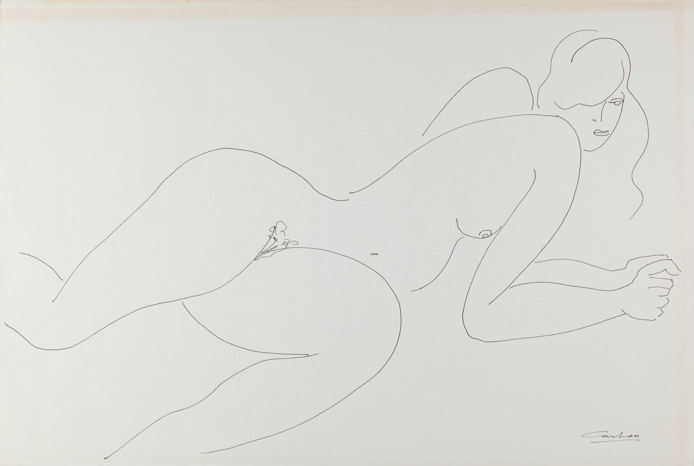 Norman Carton Figurative Print - Nude Study (8)