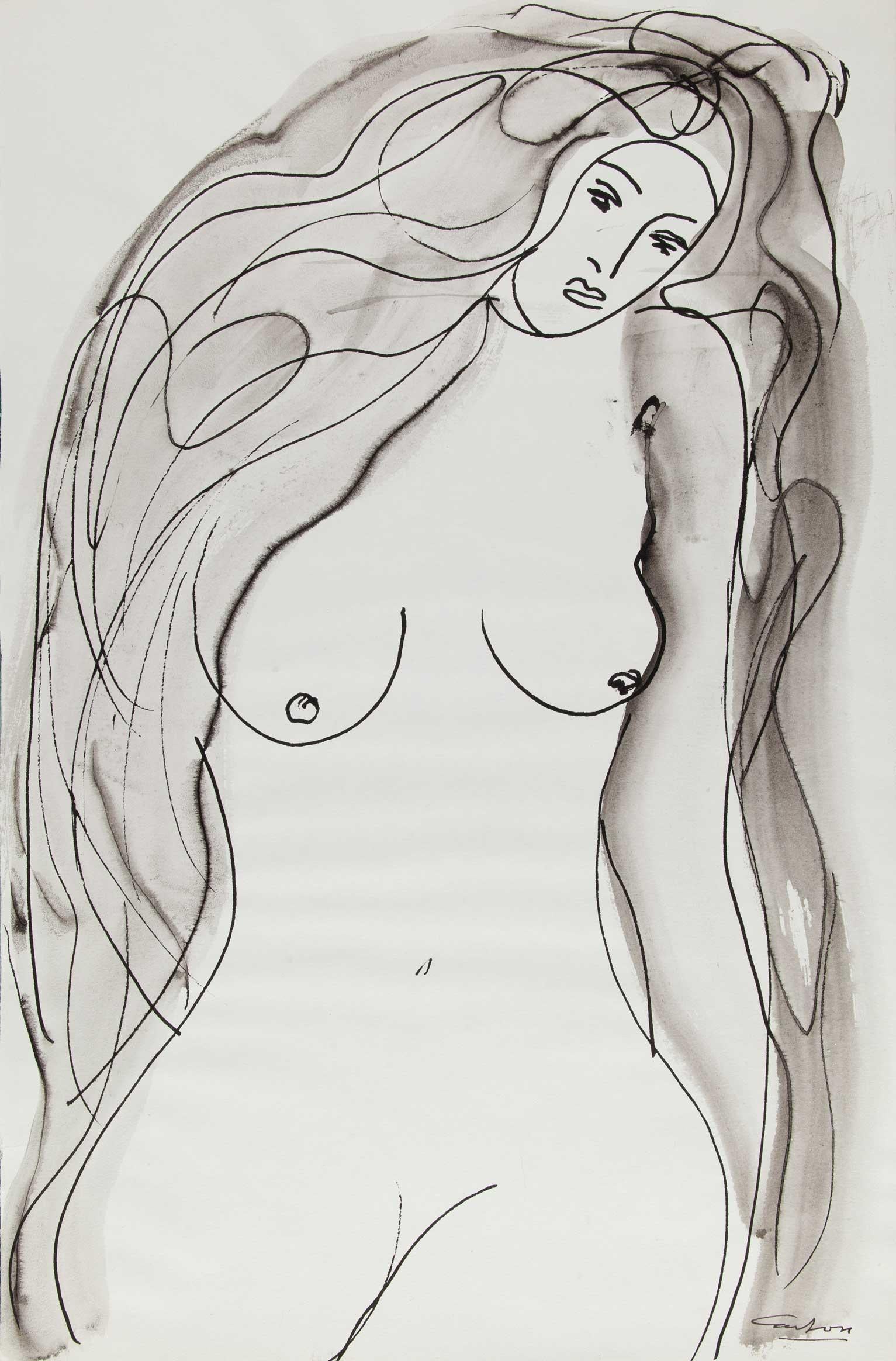 Norman Carton Figurative Print - Nude Study (9)