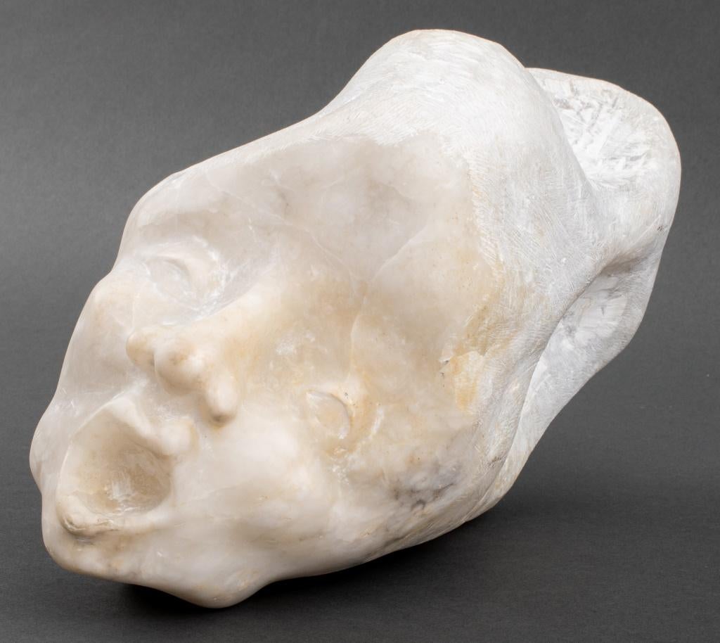 American Classical Norman Carton 'Screaming Face' Marble Sculpture For Sale
